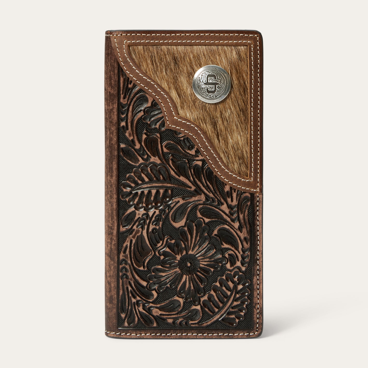 Leather Hair-On-Hide Checkbook Cover
