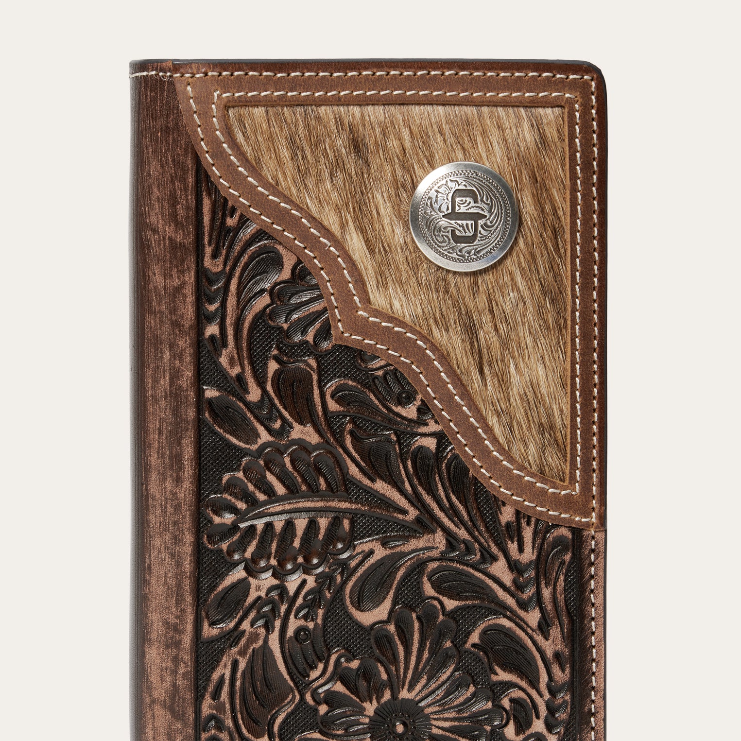 Leather Hair-On-Hide Checkbook Cover