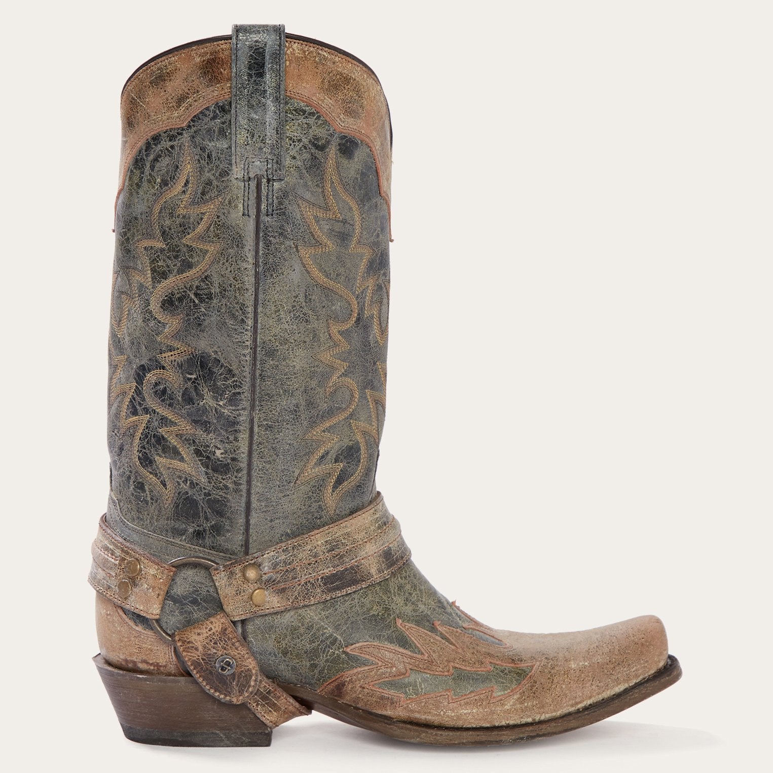 Sundance Black Washed Cowboy Boots for Men
