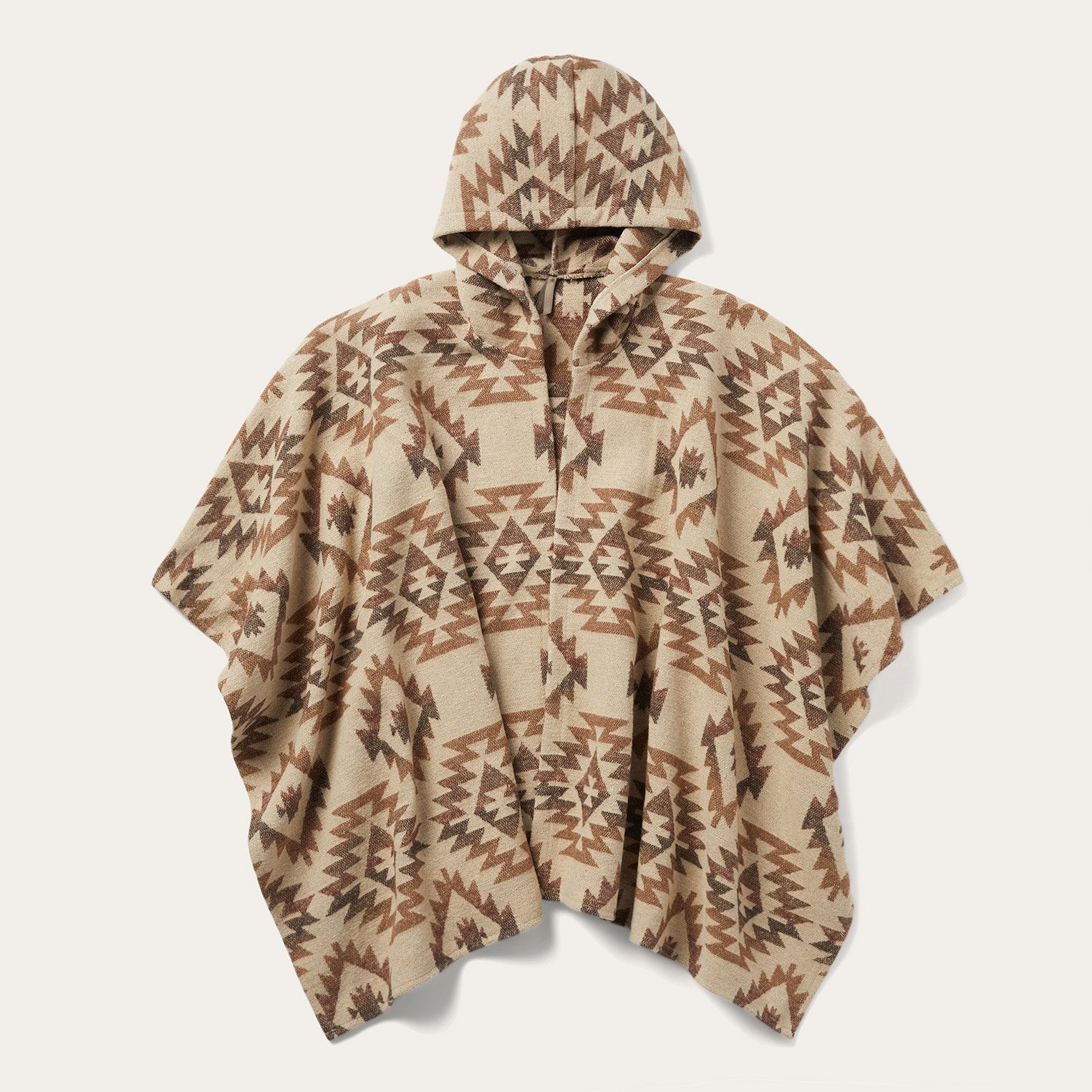 Aztec Tan Poncho - Boho Chic Style