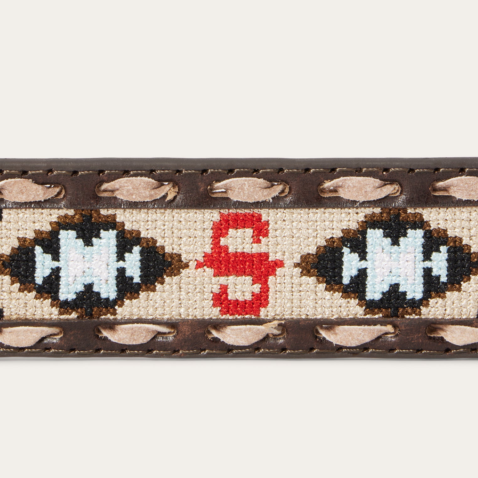 Hand-Tooled Embroidered Leather Belt