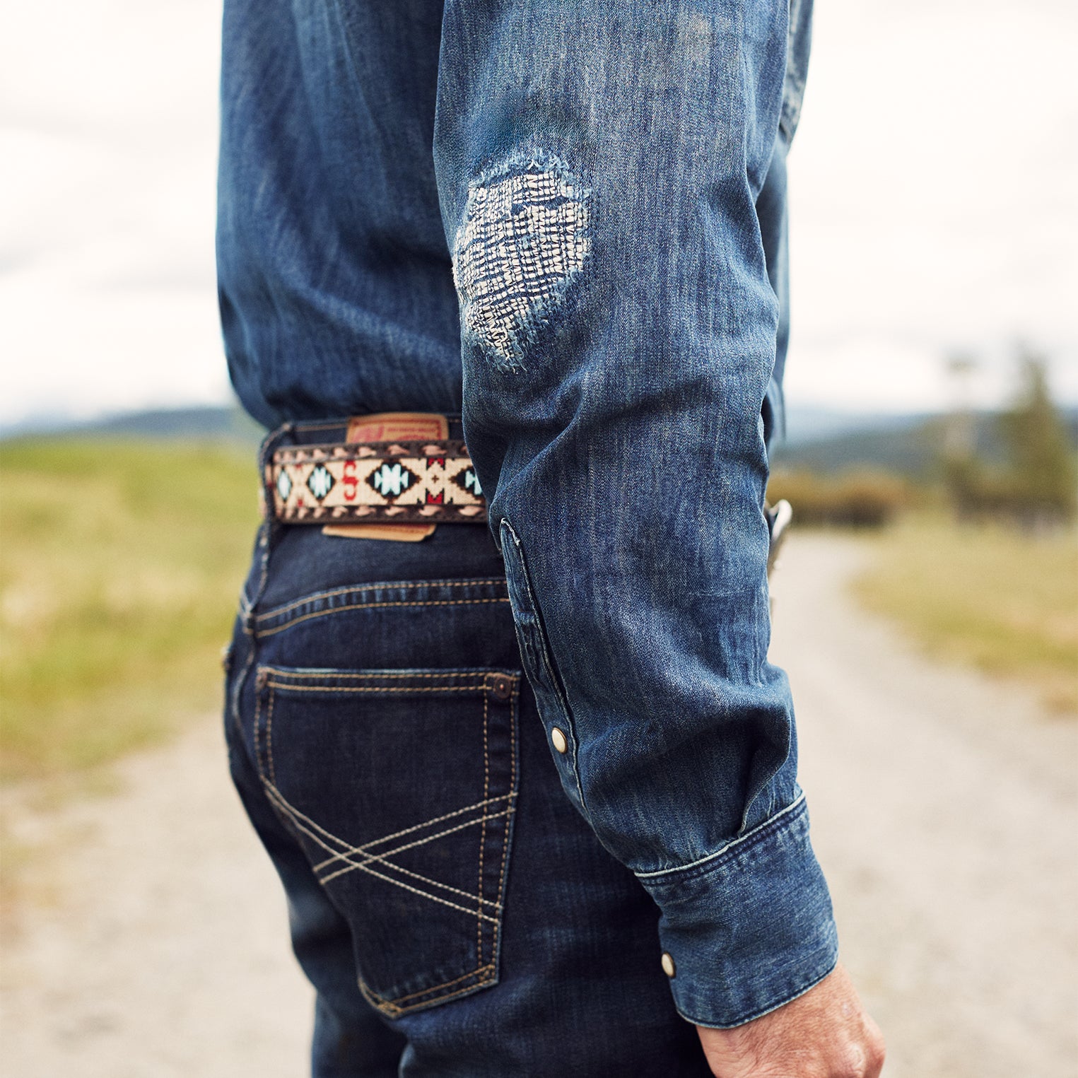 Hand-Tooled Embroidered Leather Belt