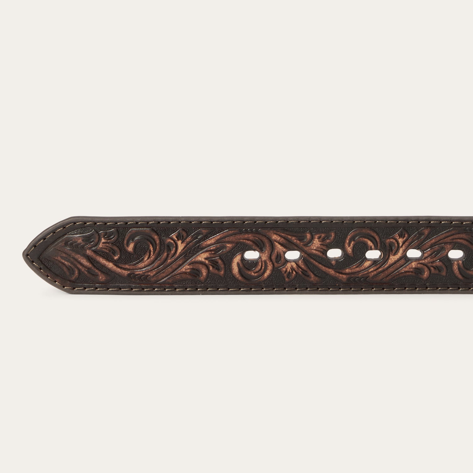 Hand-Tooled Embroidered Leather Belt