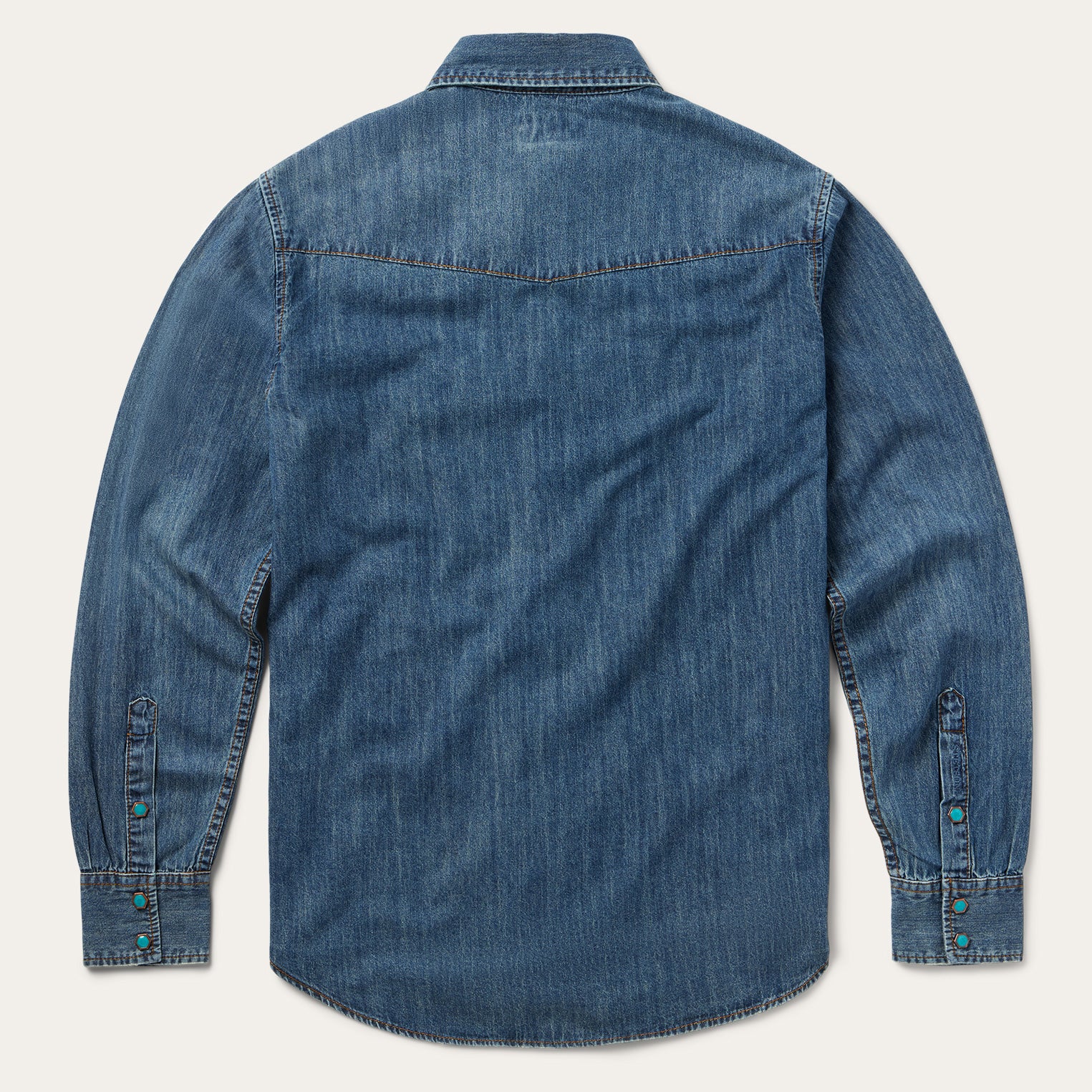 Lightweight Turquoise Denim Shirt by Snap