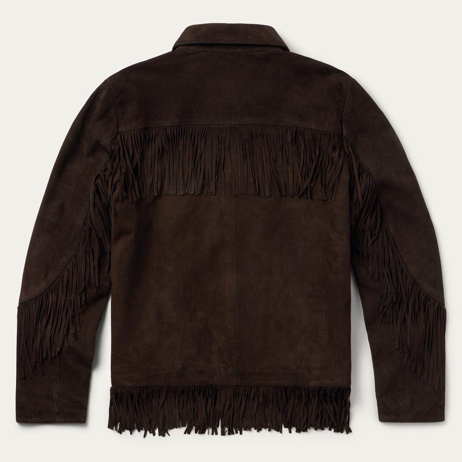 Fringed Suede Jacket with Two Pockets