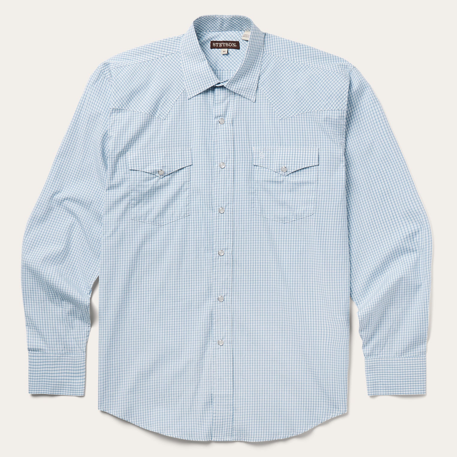 Classic Western Check Shirt with Two Stripes