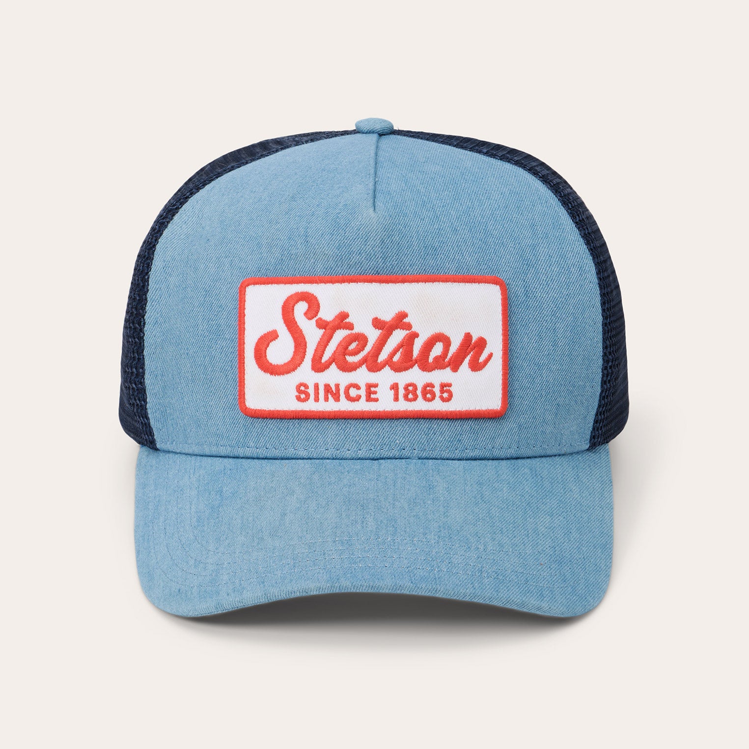 Vintage Washed Denim Trucker Cap with 1865 Patch