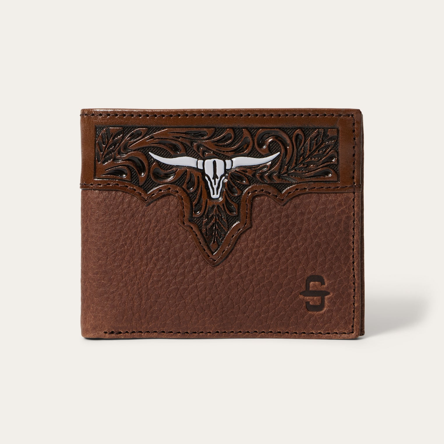 Leather Bi-Fold Steer Head Wallet