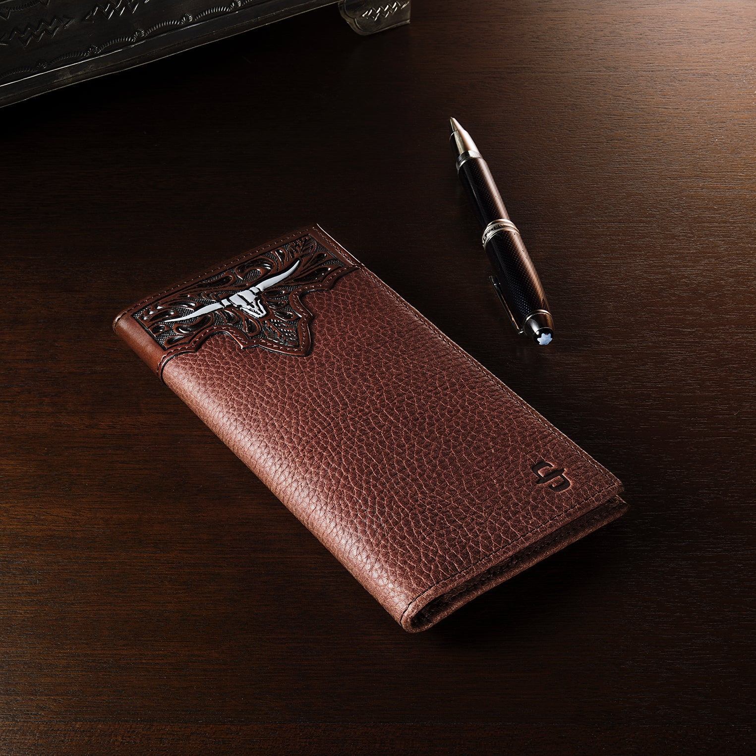 Western Steer Head Checkbook Cover