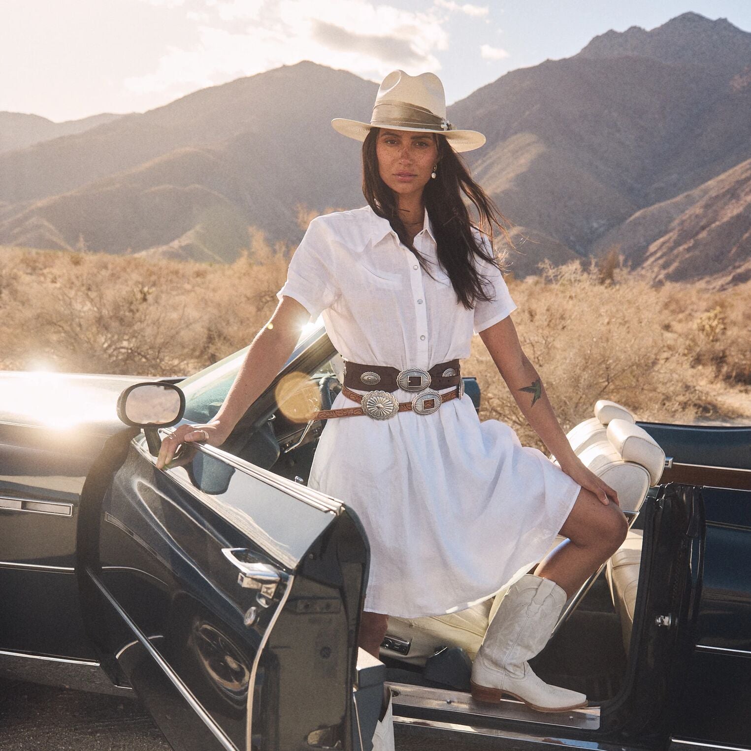 Classic White Linen Shirt Dress for Women