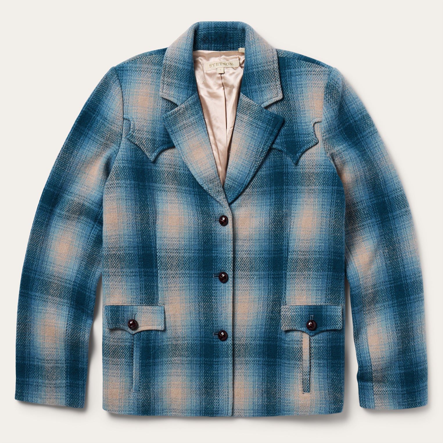 Classic Wool Western Plaid Blazer