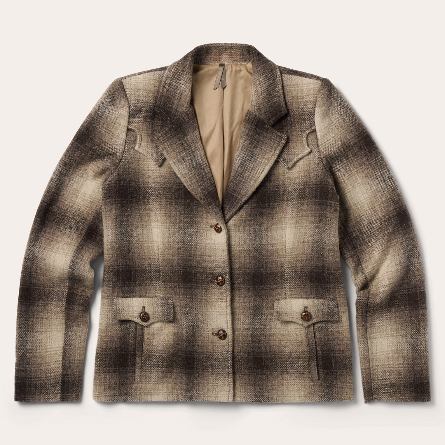 Classic Wool Western Plaid Blazer