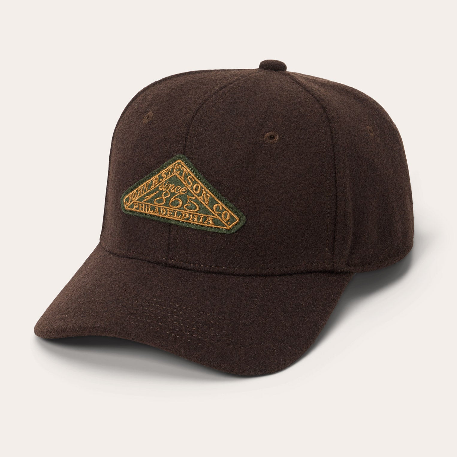 Vintage Wool Baseball Cap with Logo Patch
