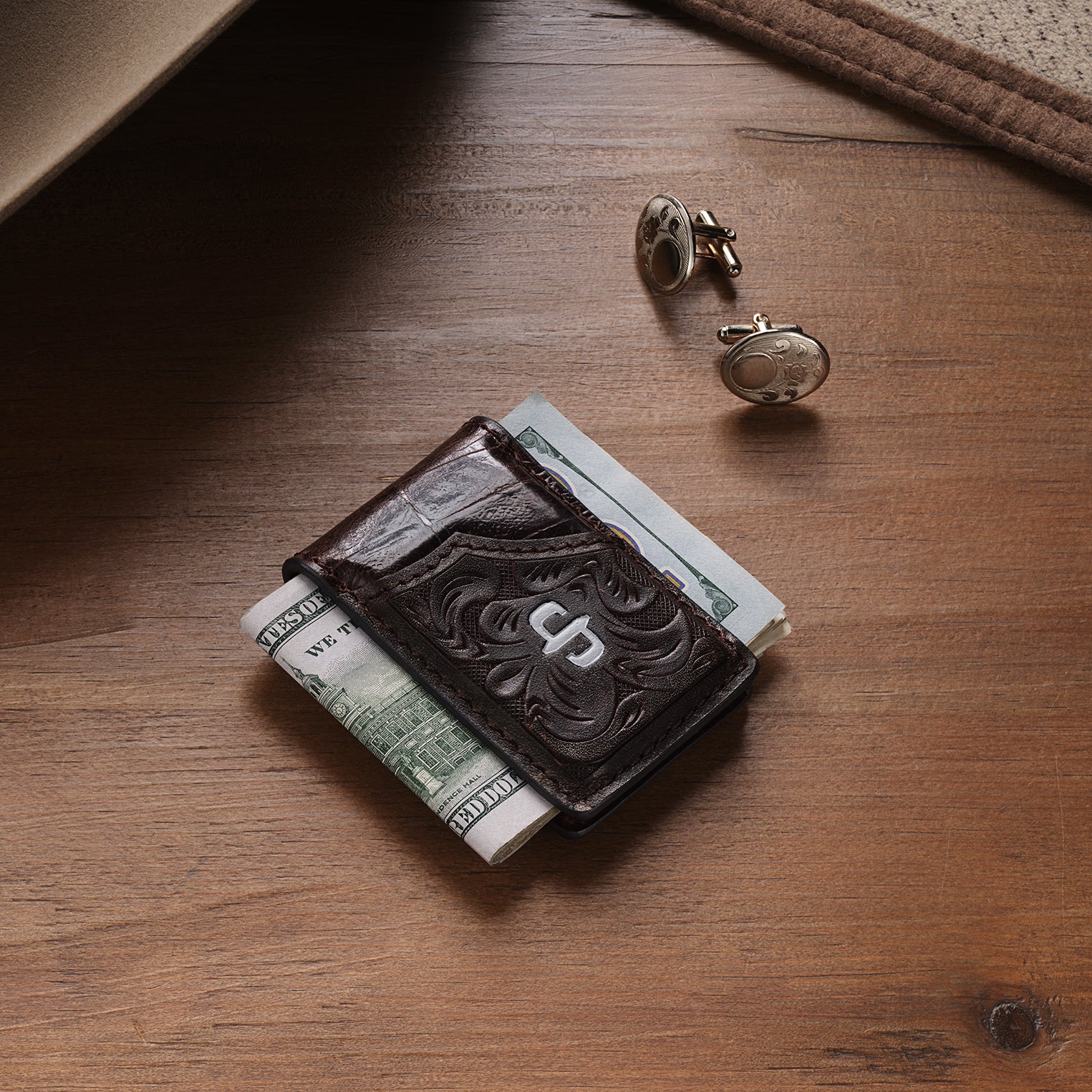 Premium Crocodile Embossed Money Clip