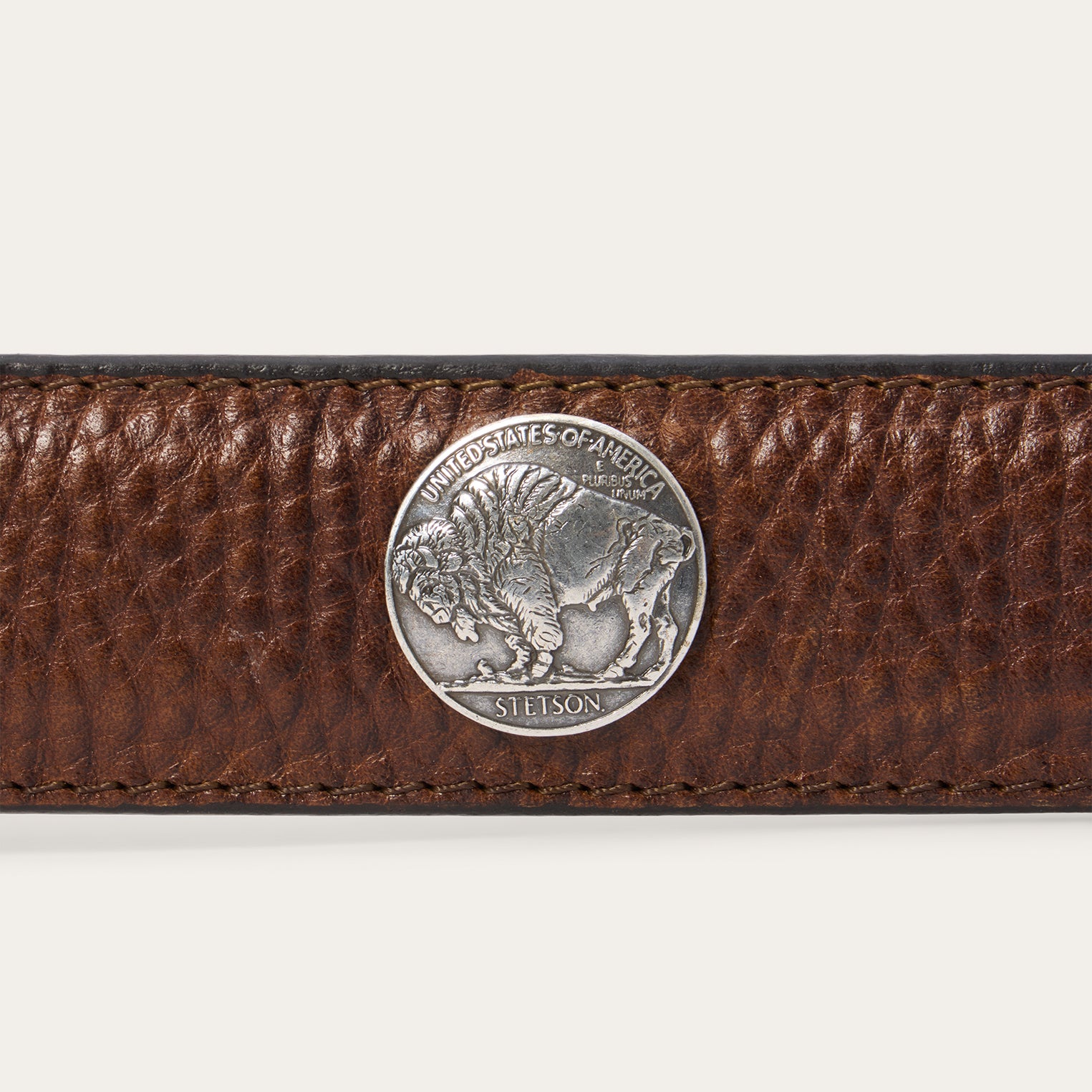 Handcrafted Bison Leather Belt with Concho Detail