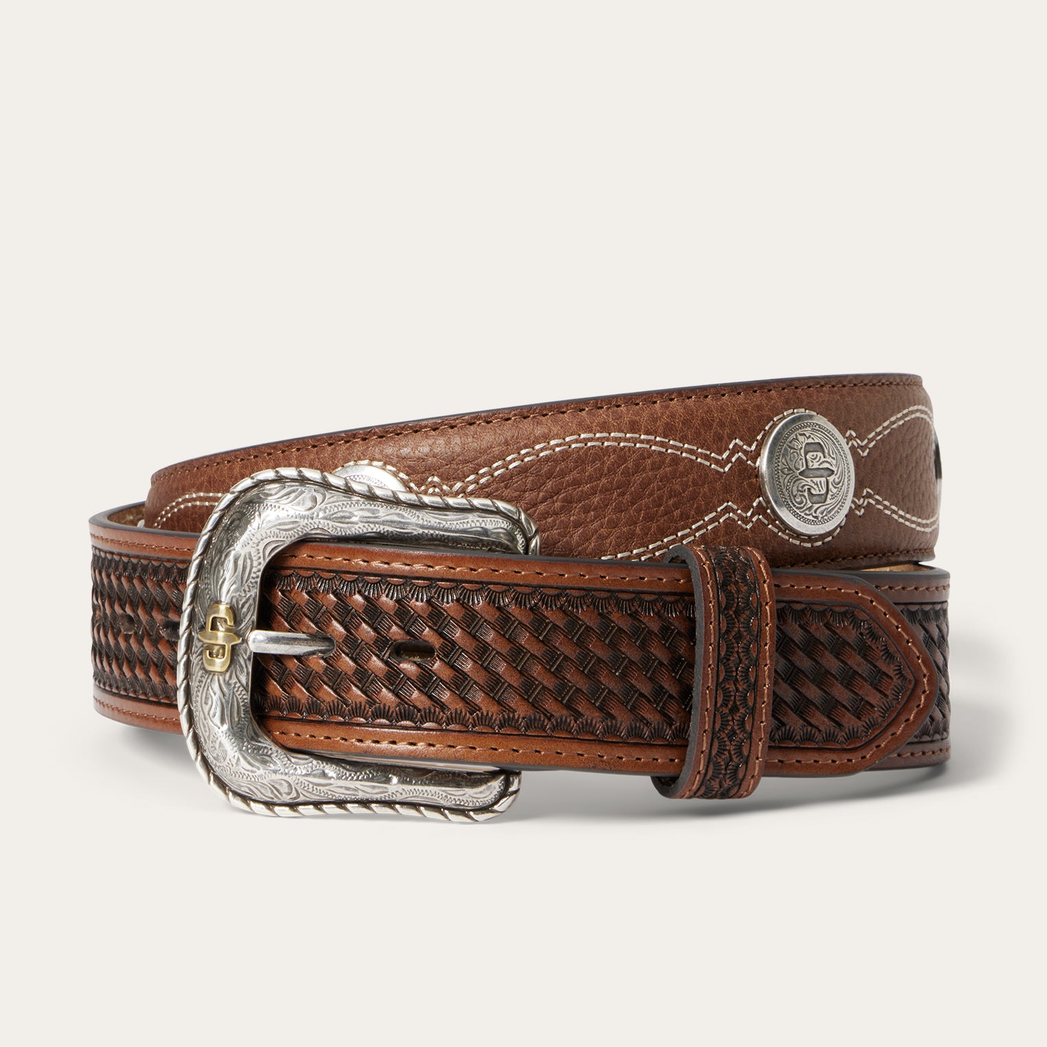 Pebble Leather Basket Weave Belt – Stylish & Durable