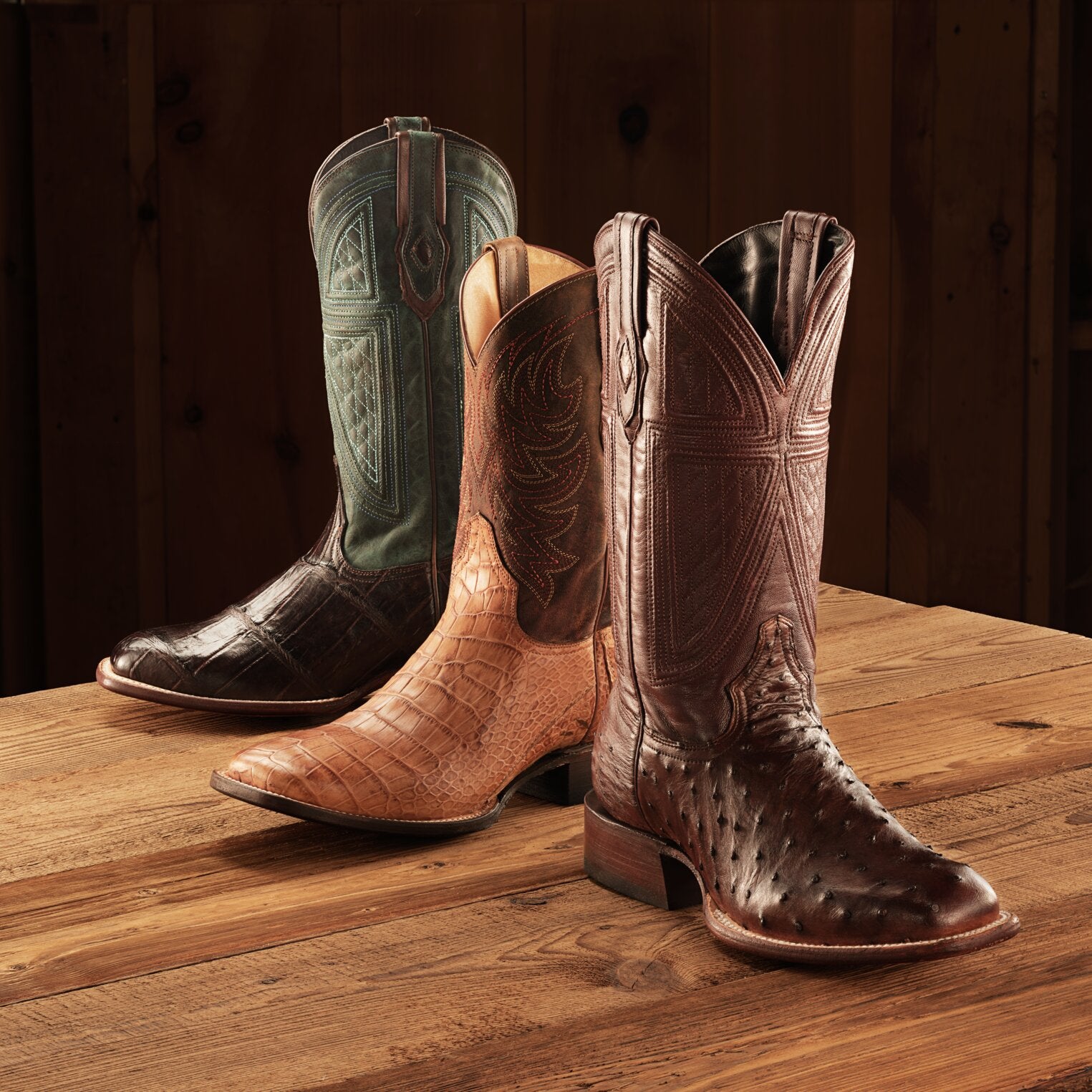 Aces Genuine Alligator Leather Boots