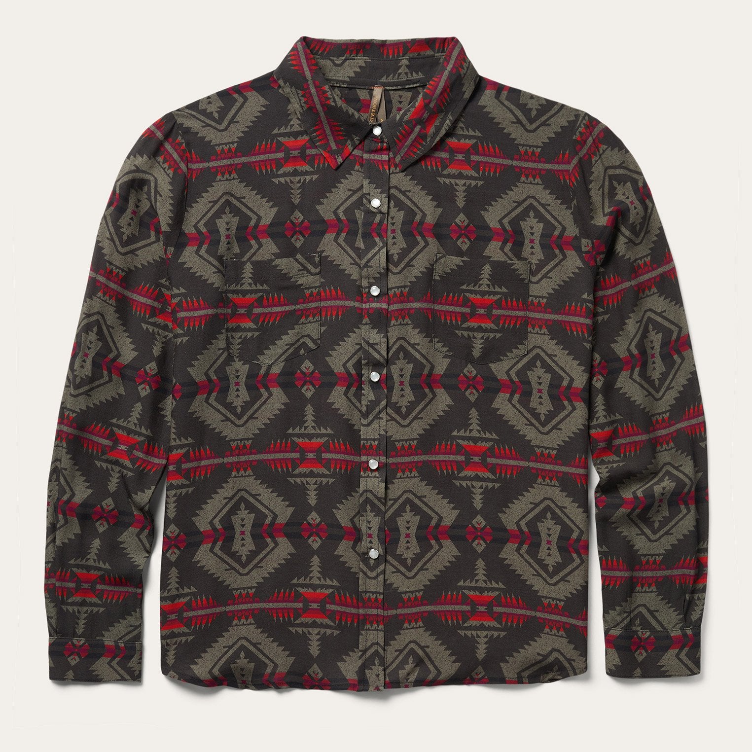 Aztec Print Snap Button Shirt