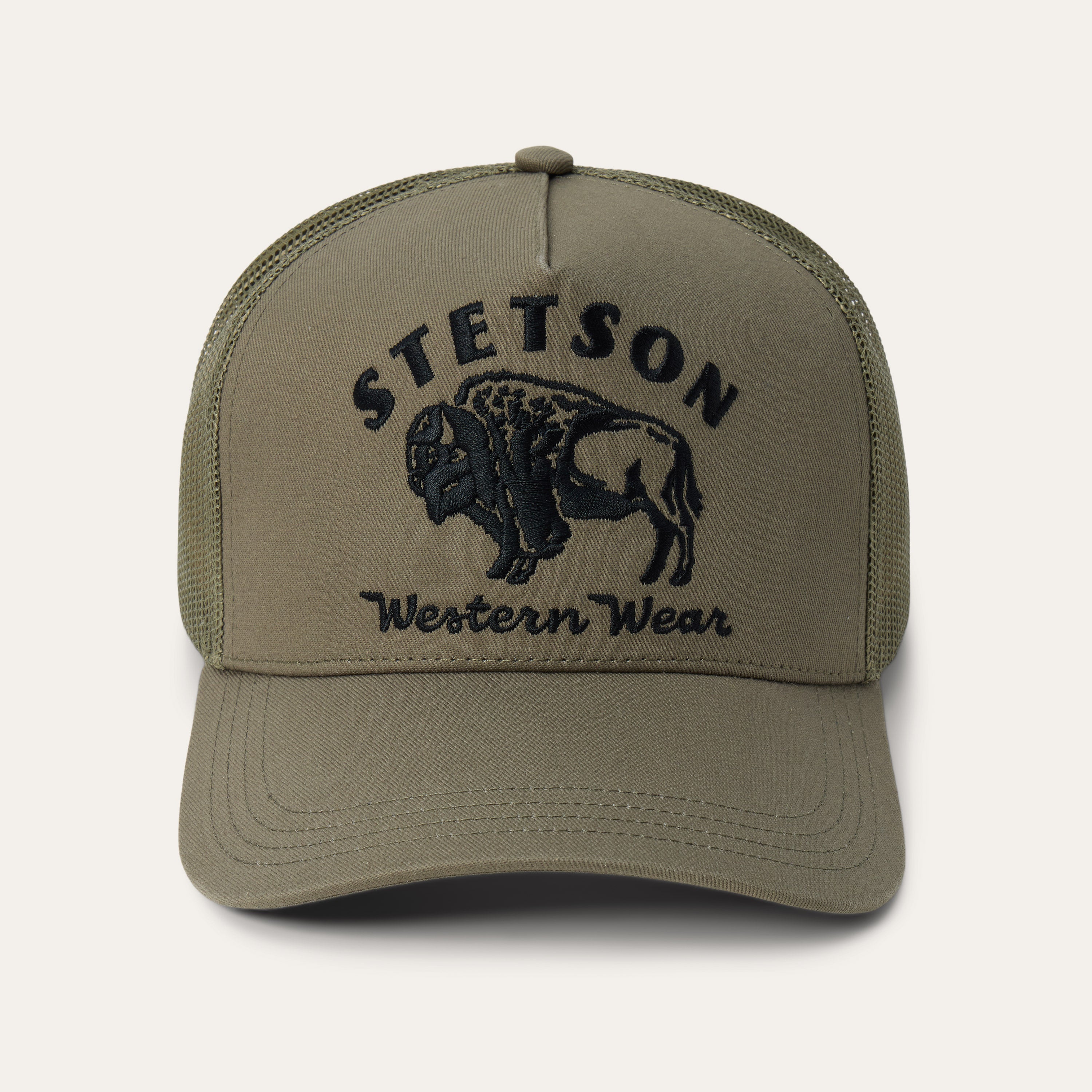 Classic Bison Embroidered Trucker Cap