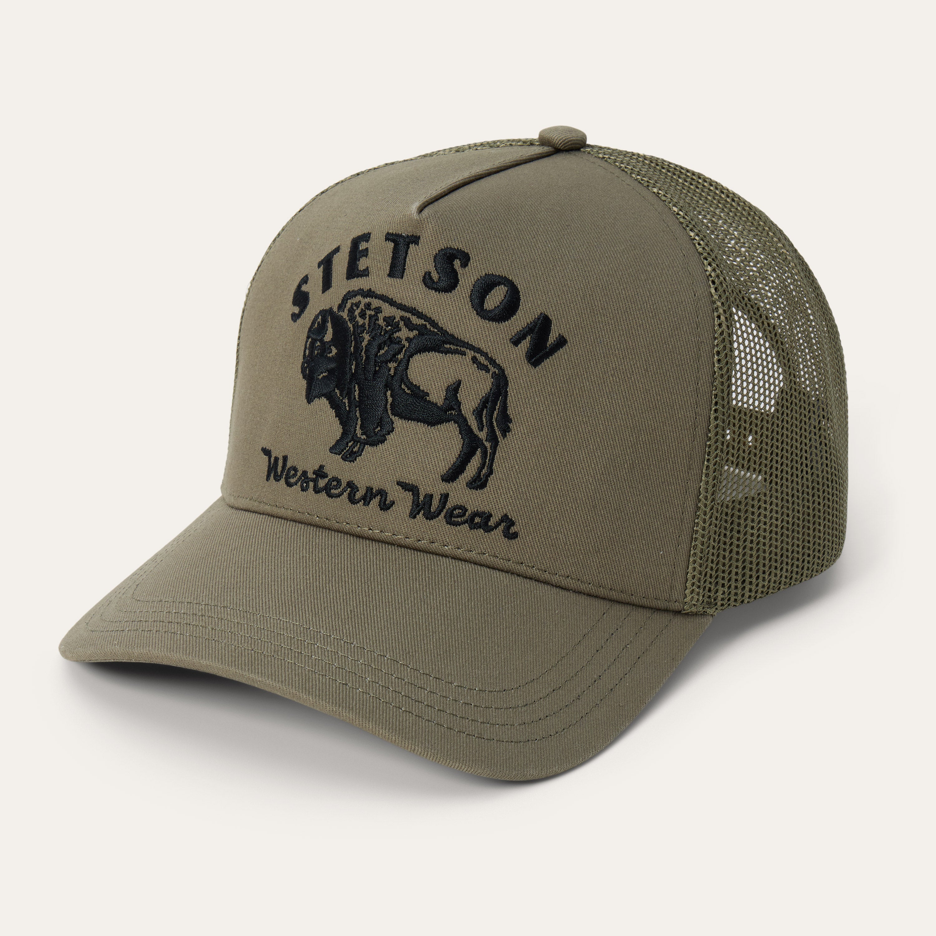 Classic Bison Embroidered Trucker Cap