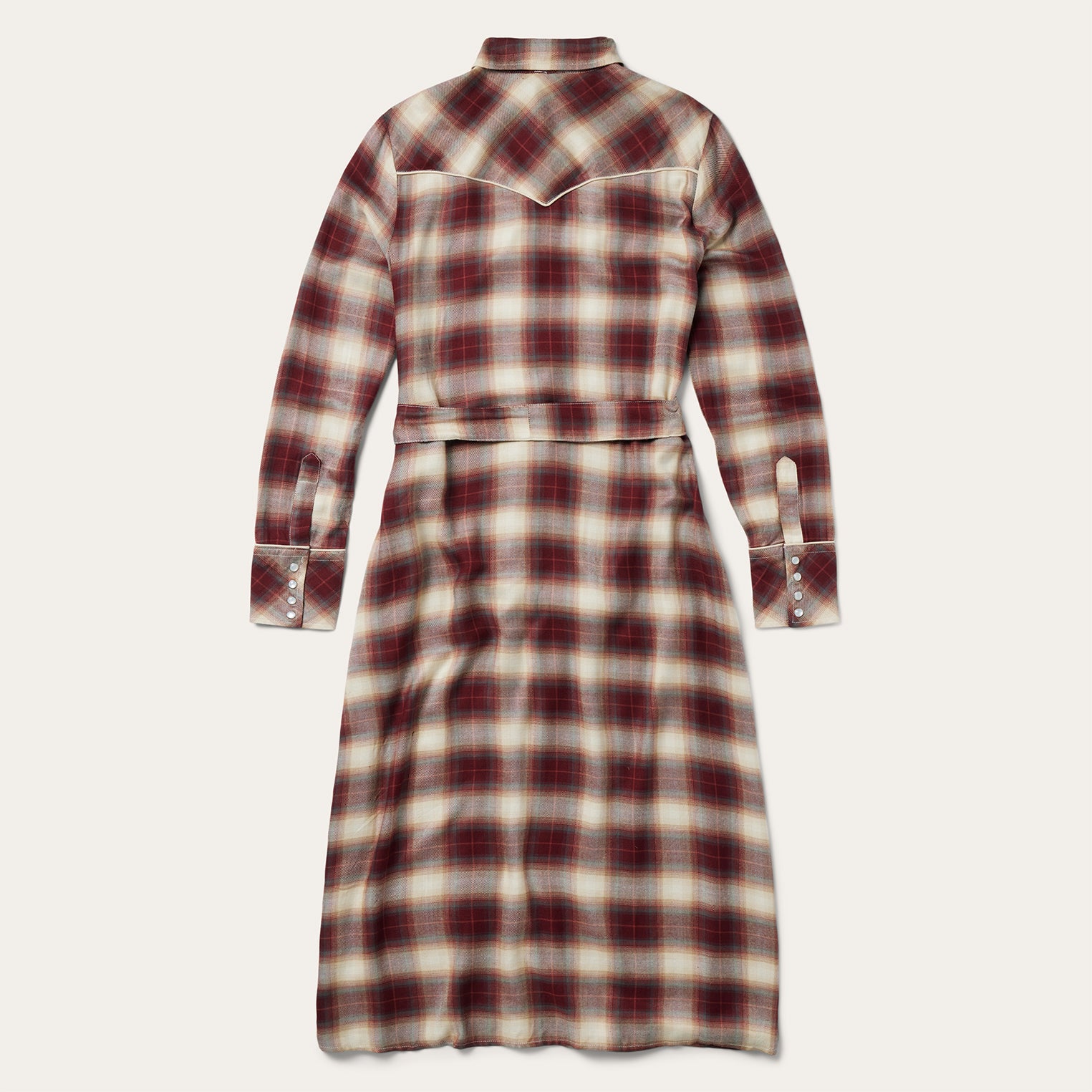 Plaid Shirt Dress in Black Cherry