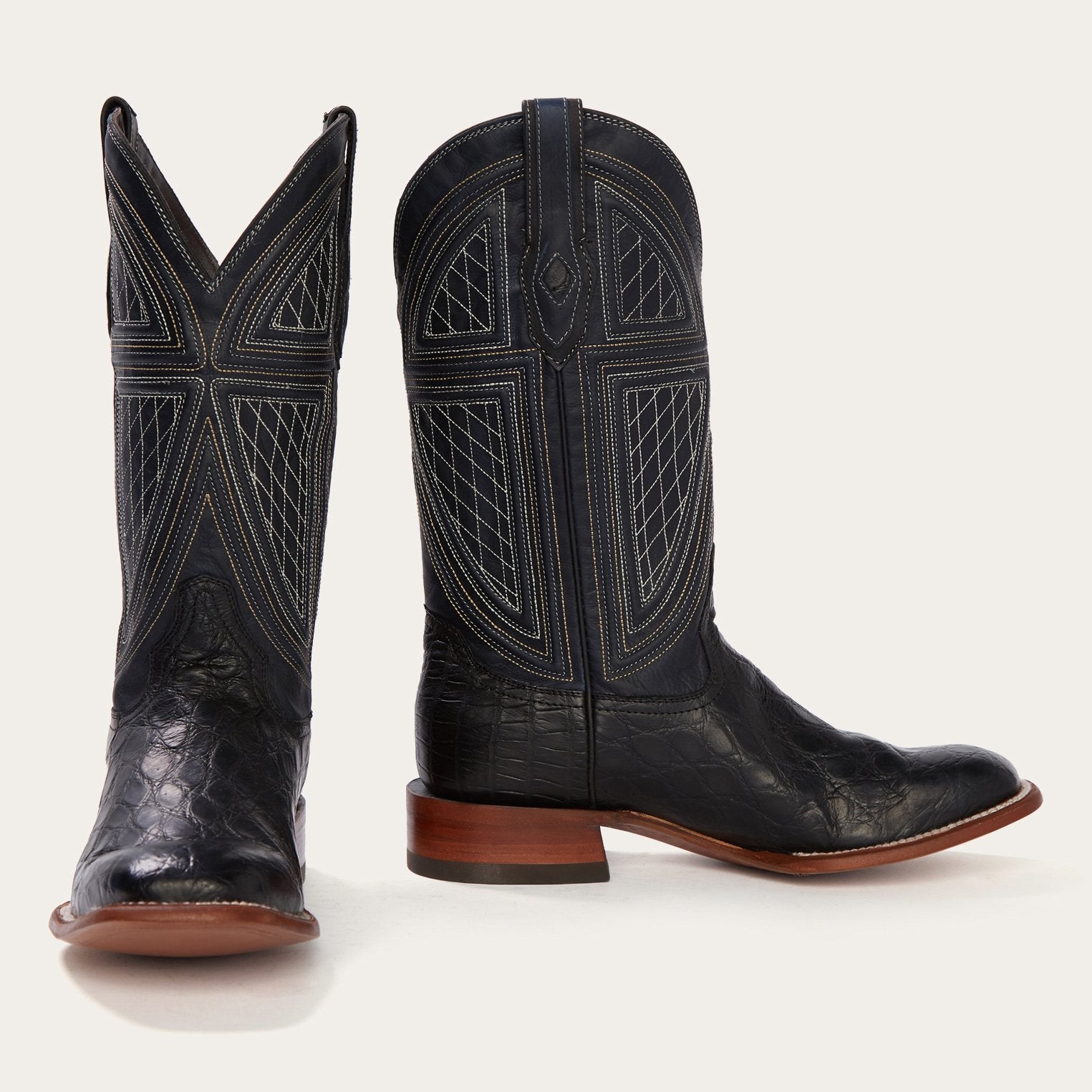 Black Falls Alligator Leather Cowboy Boots