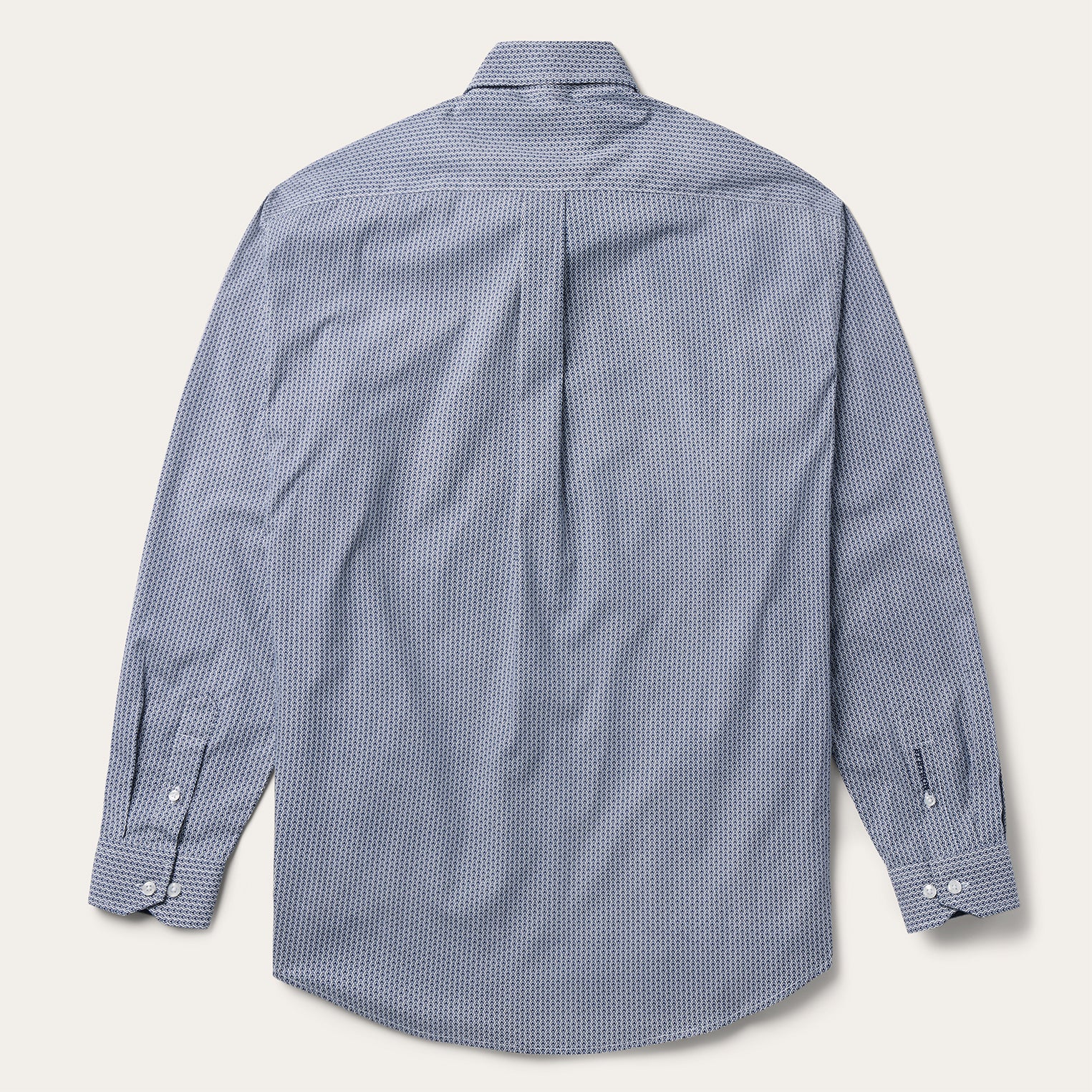 Blue Geometric Print Button-Up Shirt