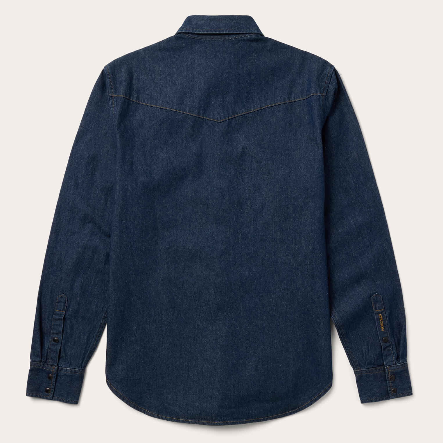 Men's Raw Denim Shirt with Boot Stitch Detail