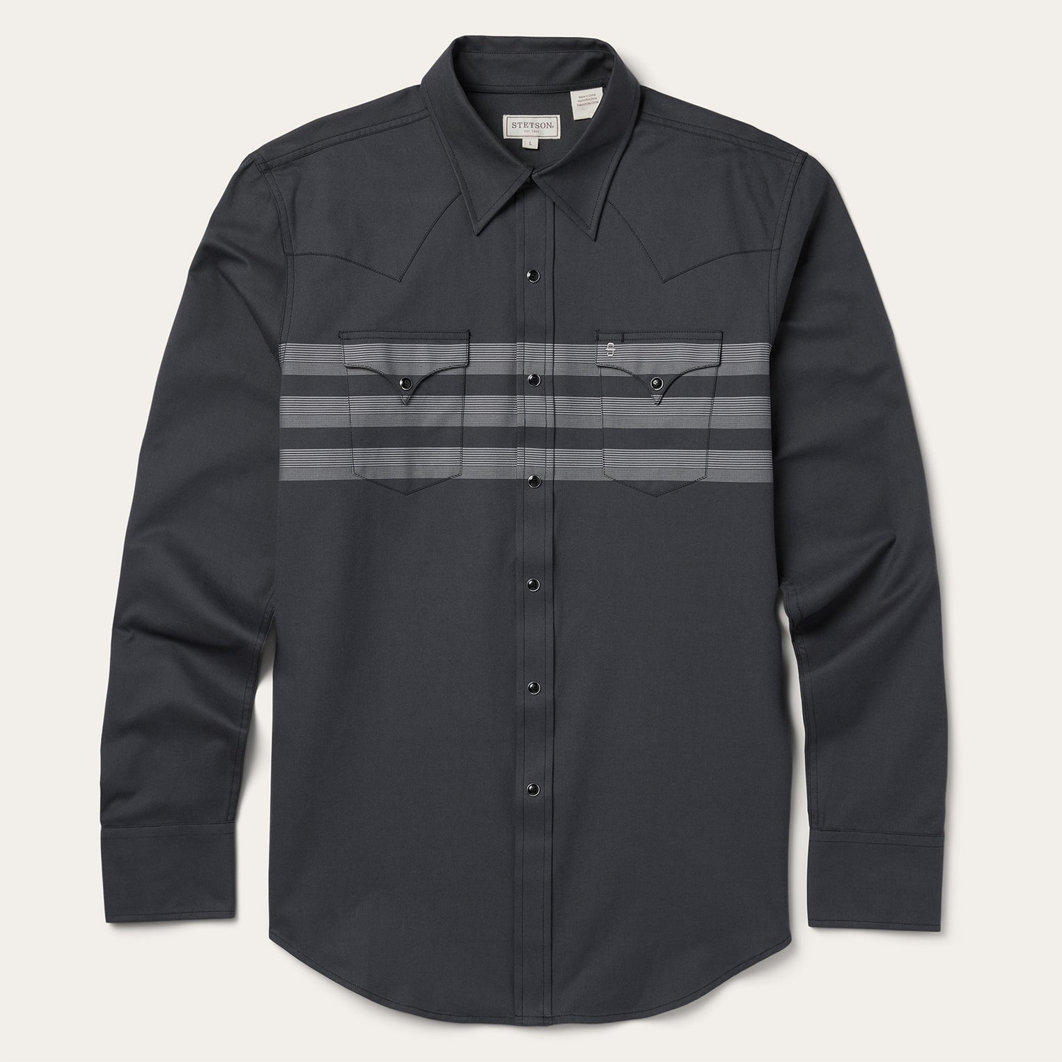 Western Twill Shirt with Border Stripe