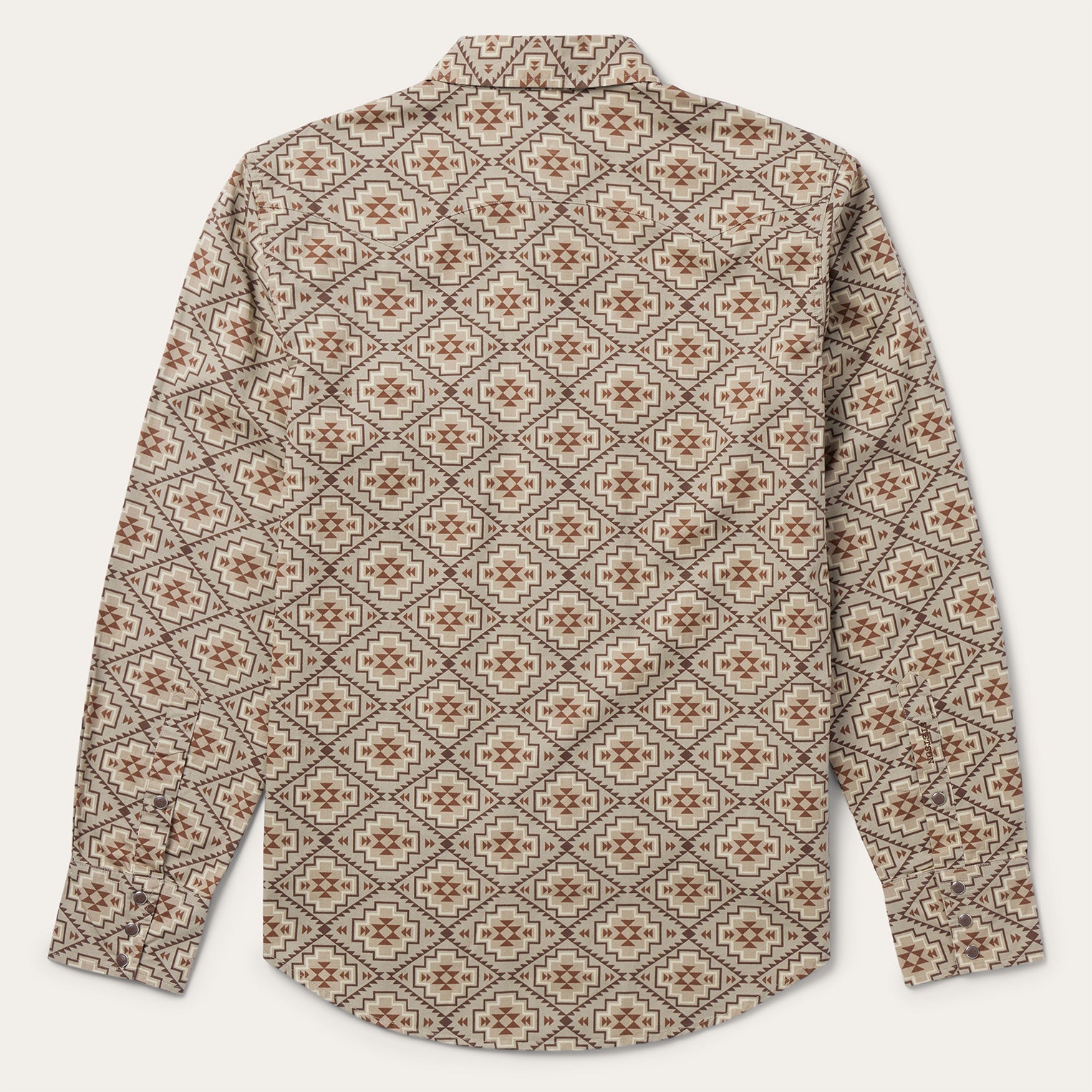 Aztec Western Shirt in Brown Poplin