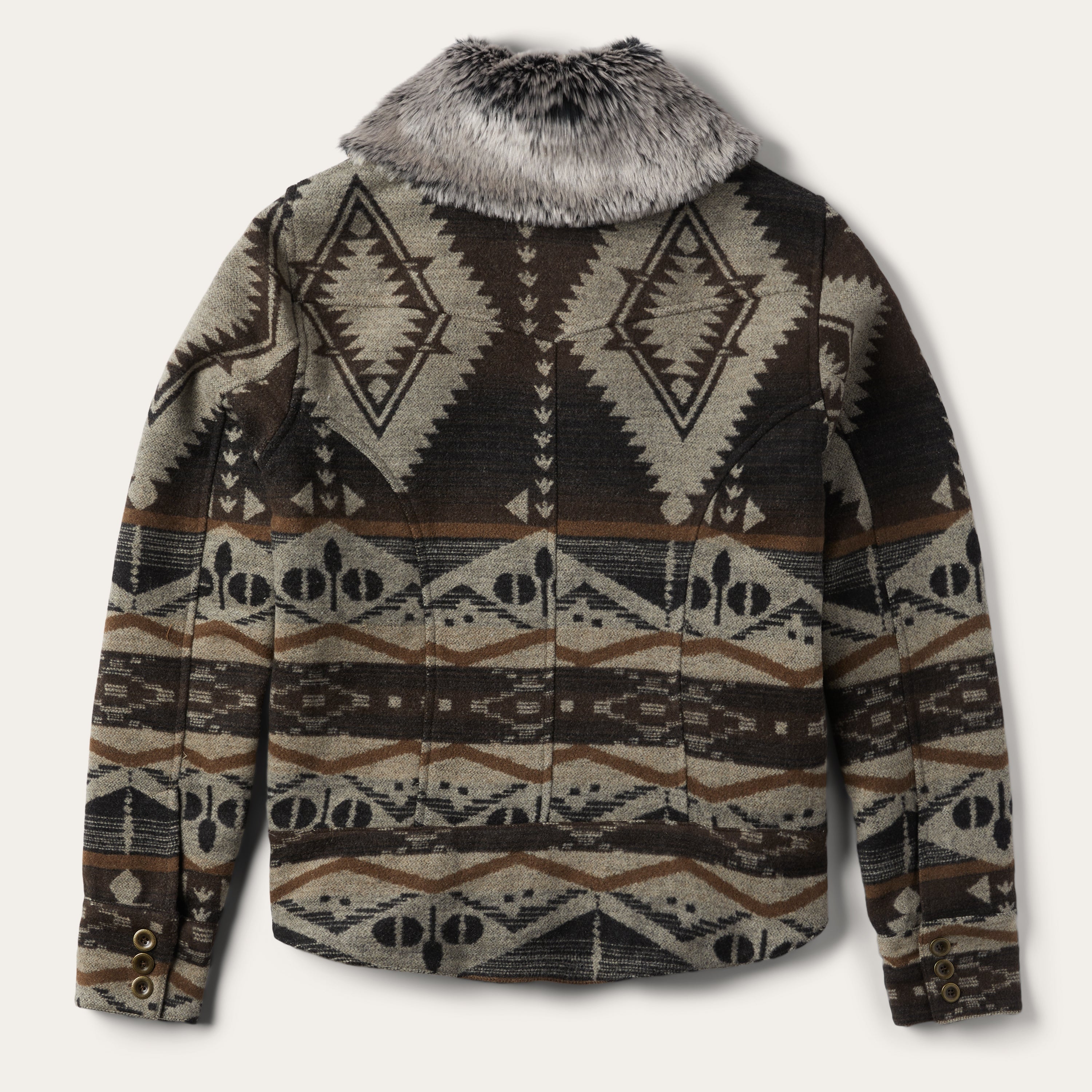 Southwestern Brown Blanket Jacket for Casual Wear