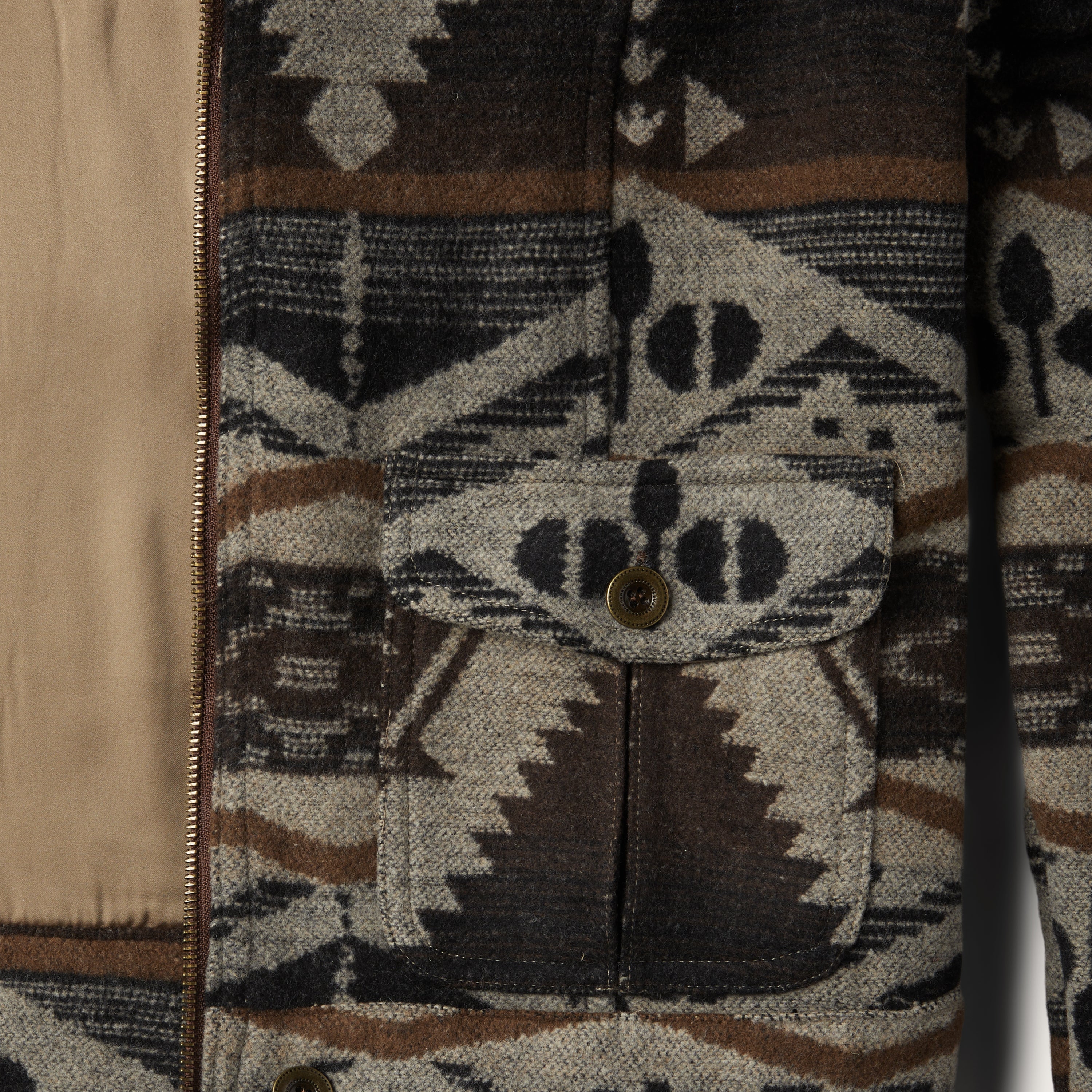 Southwestern Brown Blanket Jacket for Casual Wear