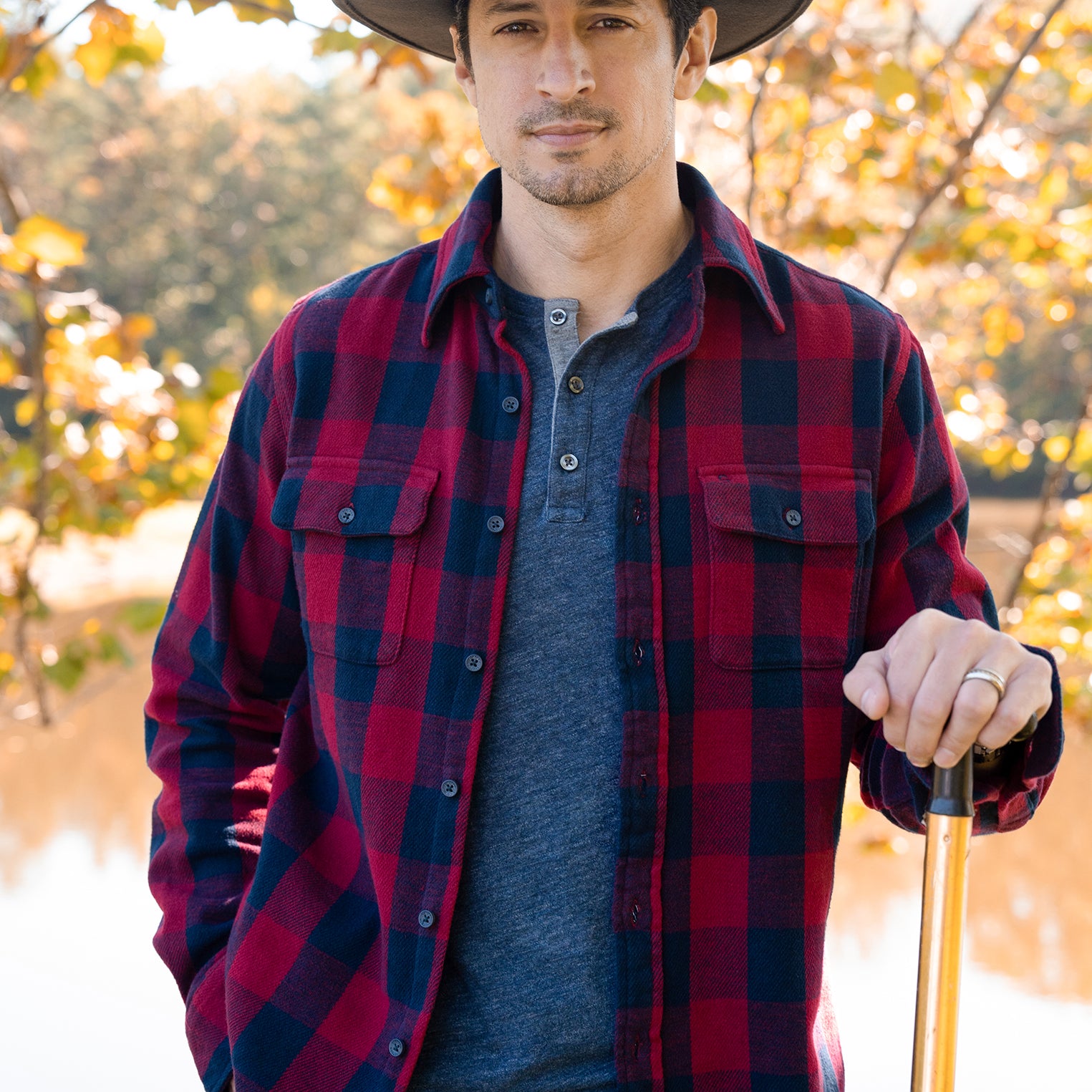 Classic Buffalo Check Twill Shirt for Men