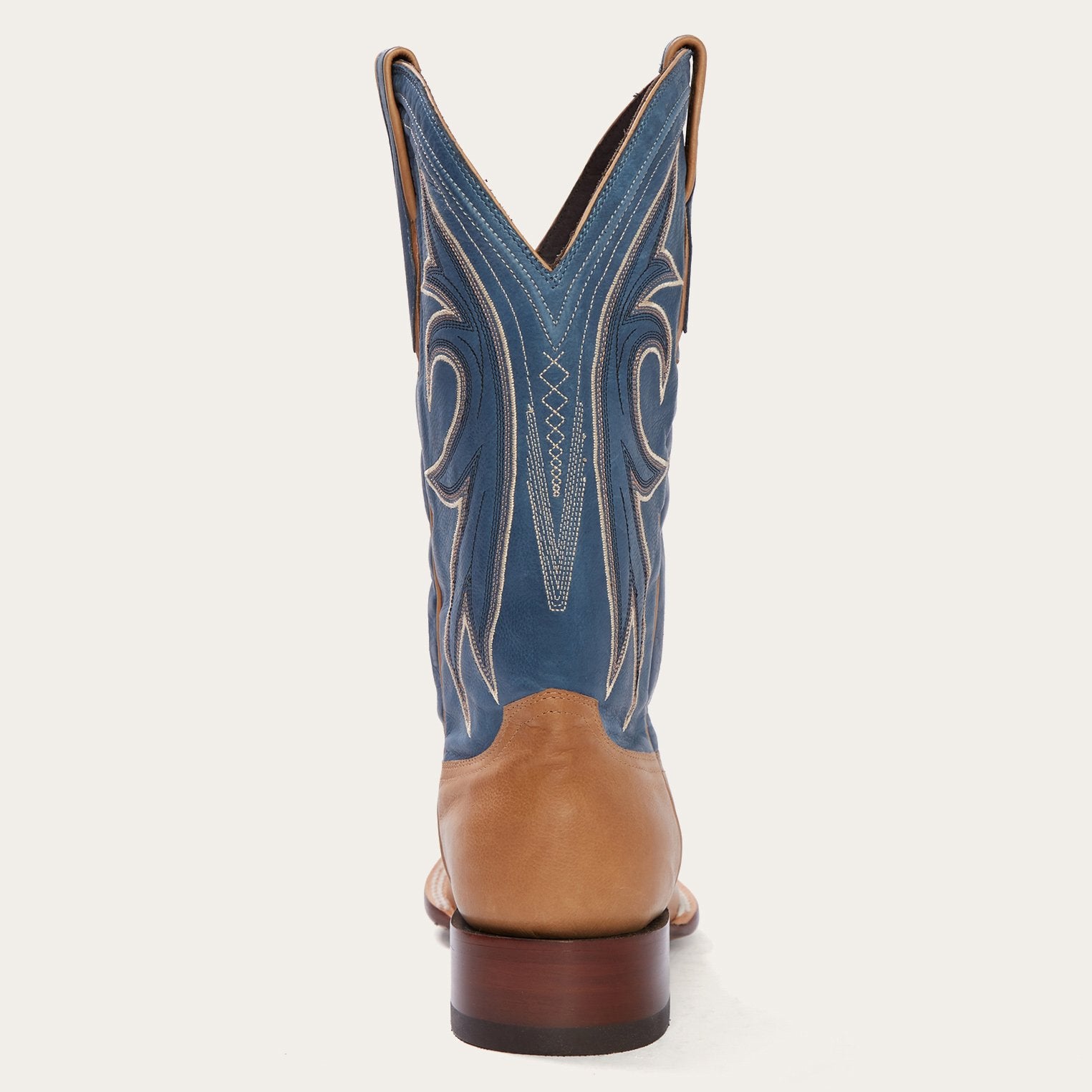 Casual Tan & Blue Matte Cowboy Boots