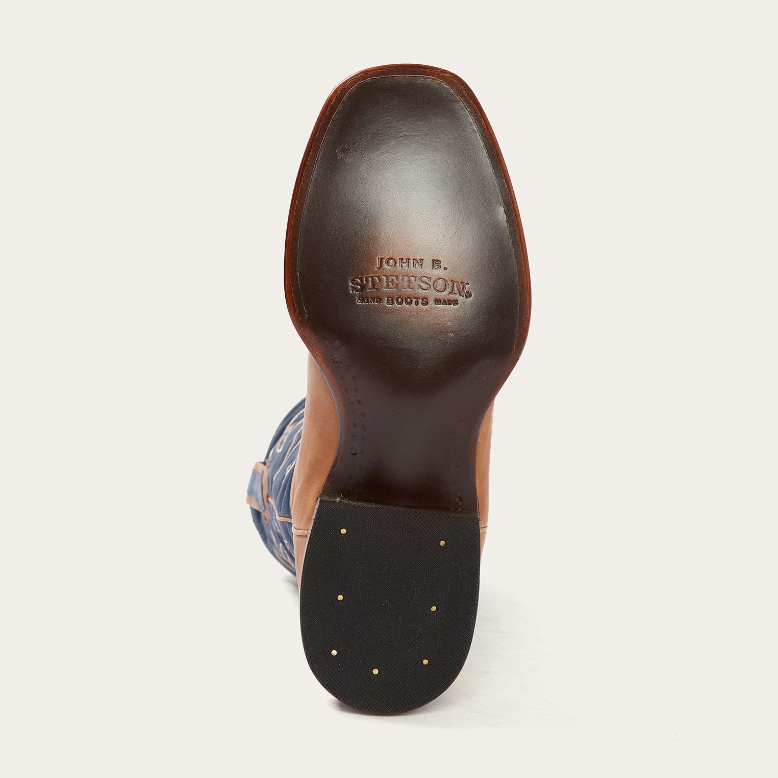 Casual Tan & Blue Matte Cowboy Boots