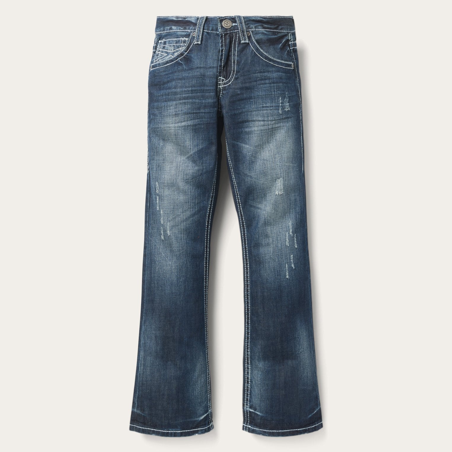 Men's Medium Wash Destructed Fit Jeans
