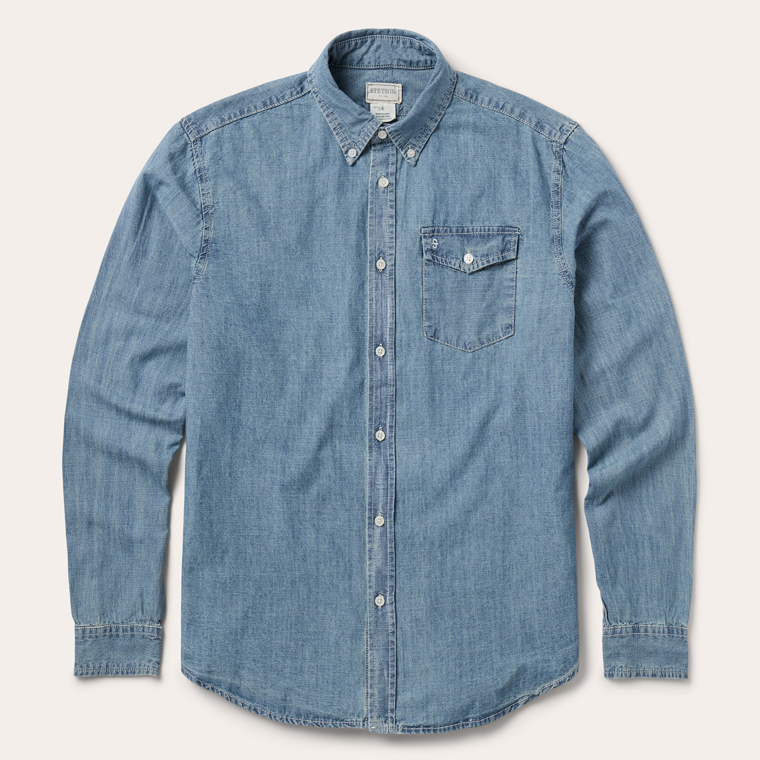 Classic Chambray Button-Up Shirt