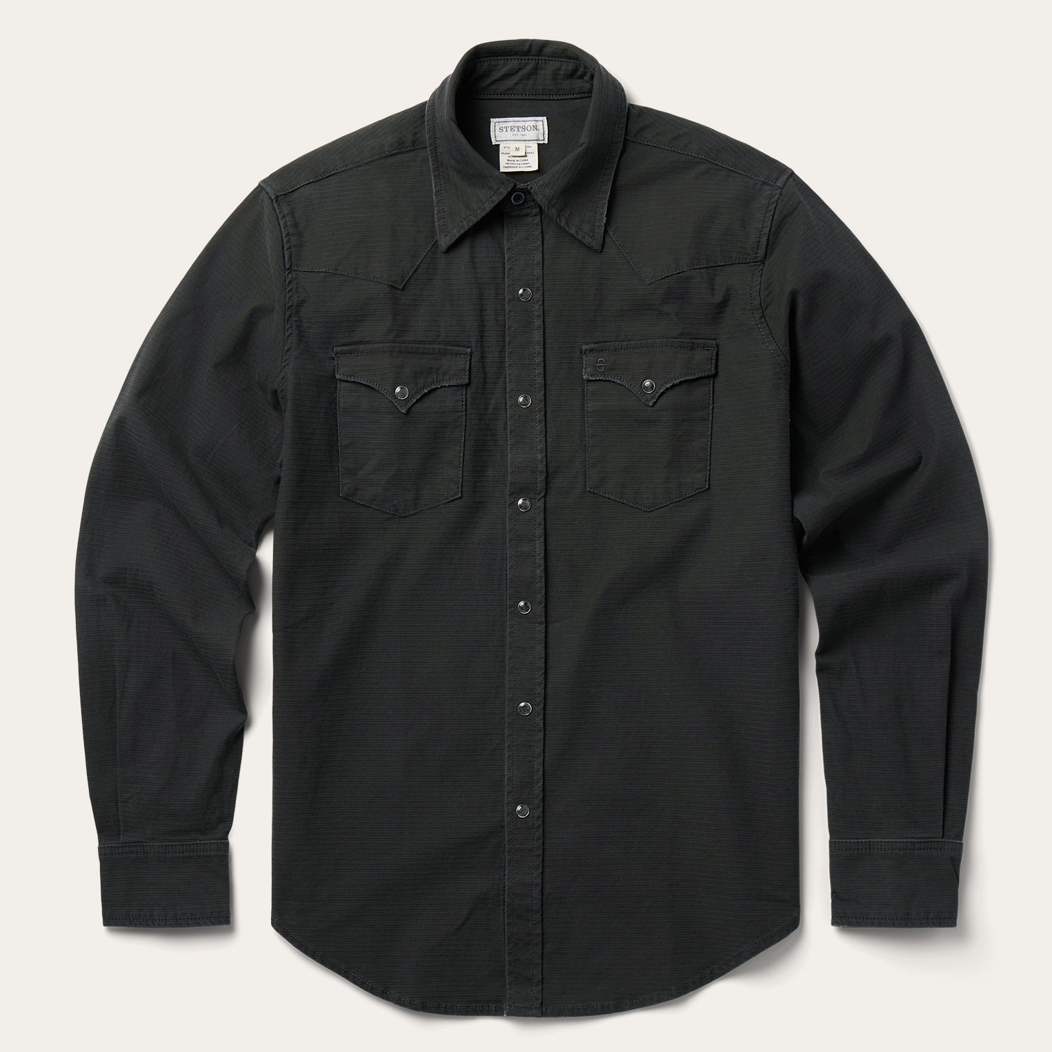 Men's Charcoal Denim Shirt - Casual & Durable