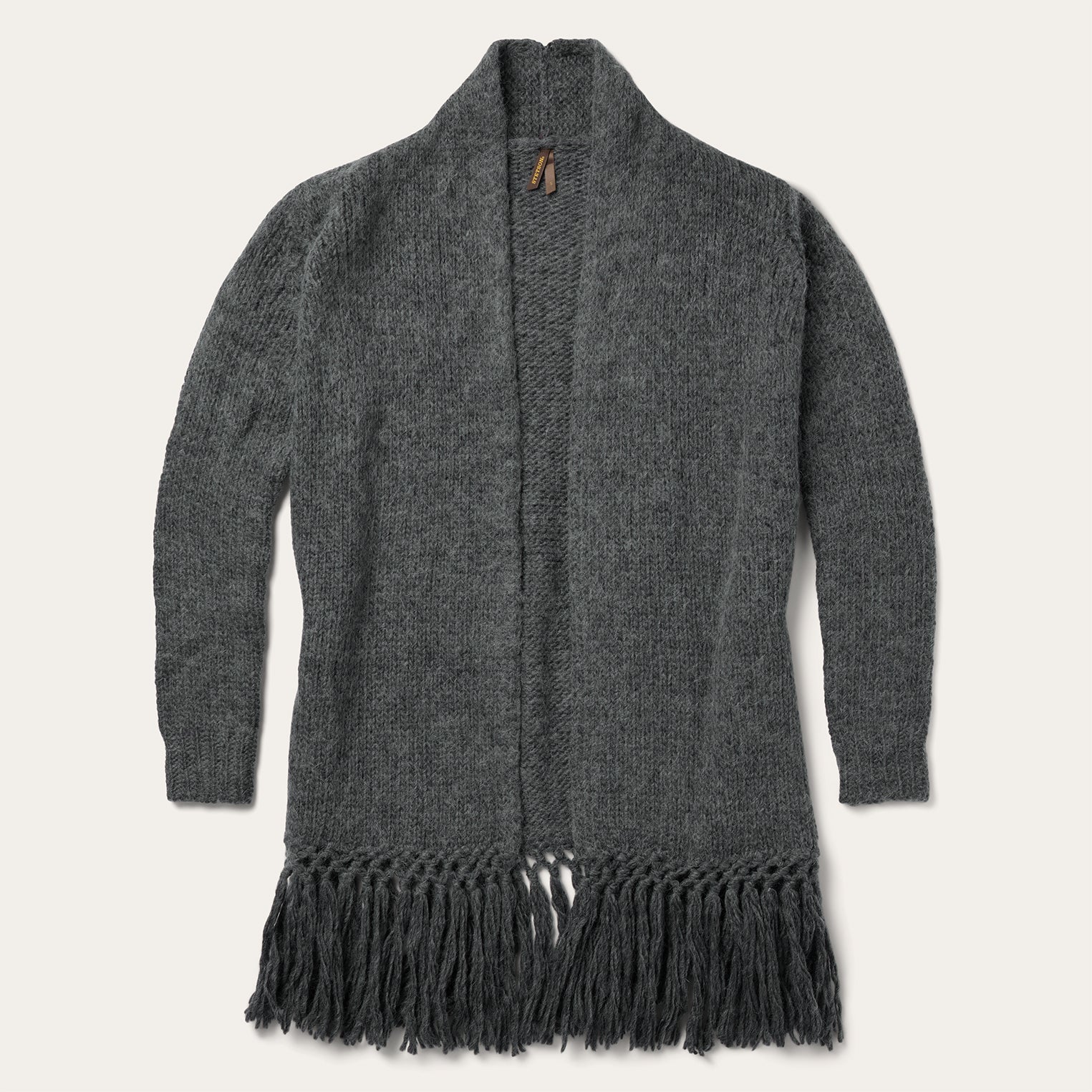 Stylish Charcoal Fringed Cardigan for Layering