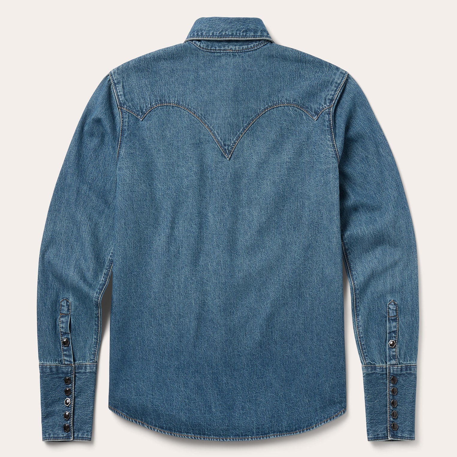 Western Denim Shirt in Chocolate Snap