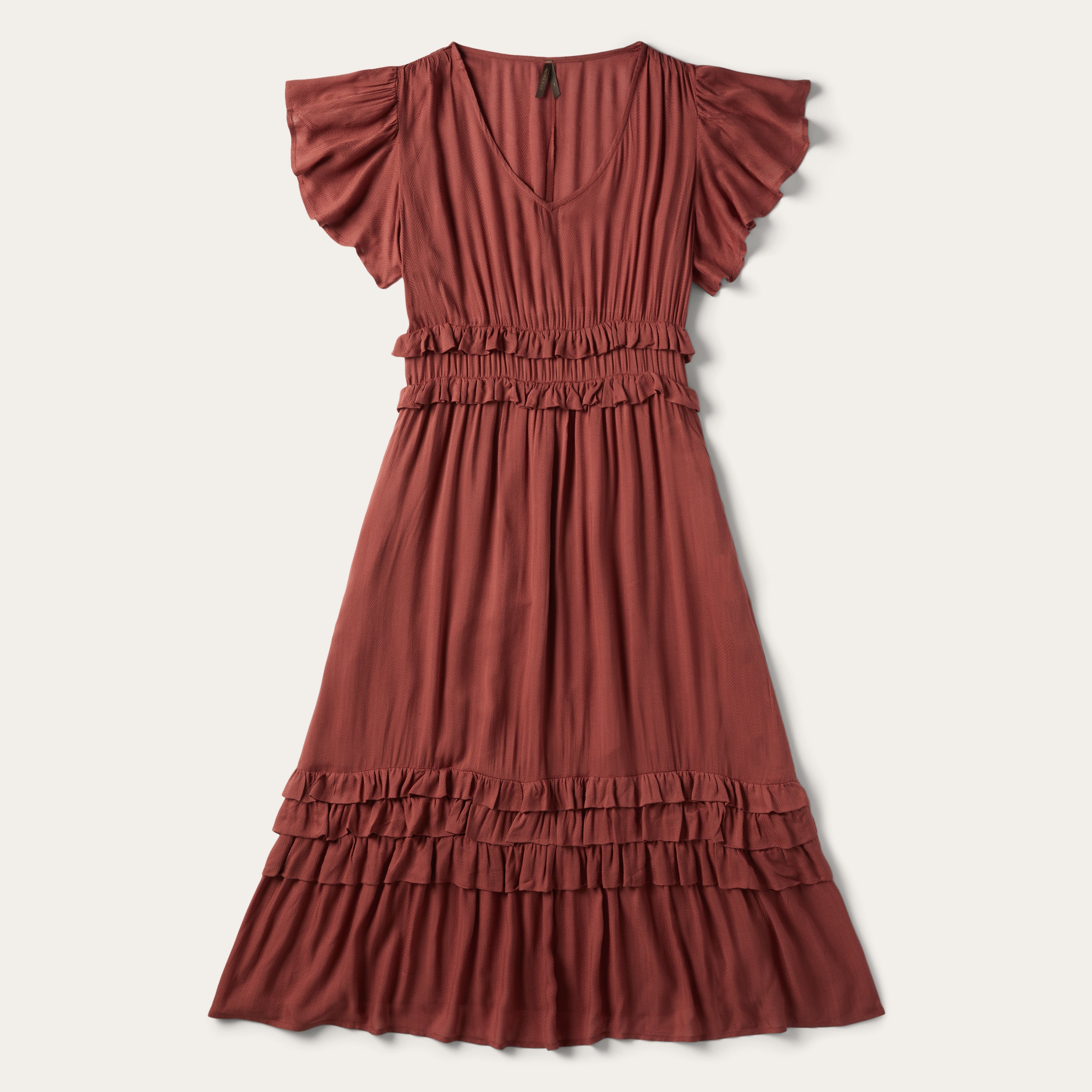 Stylish Cinnamon Herringbone Dress for Women