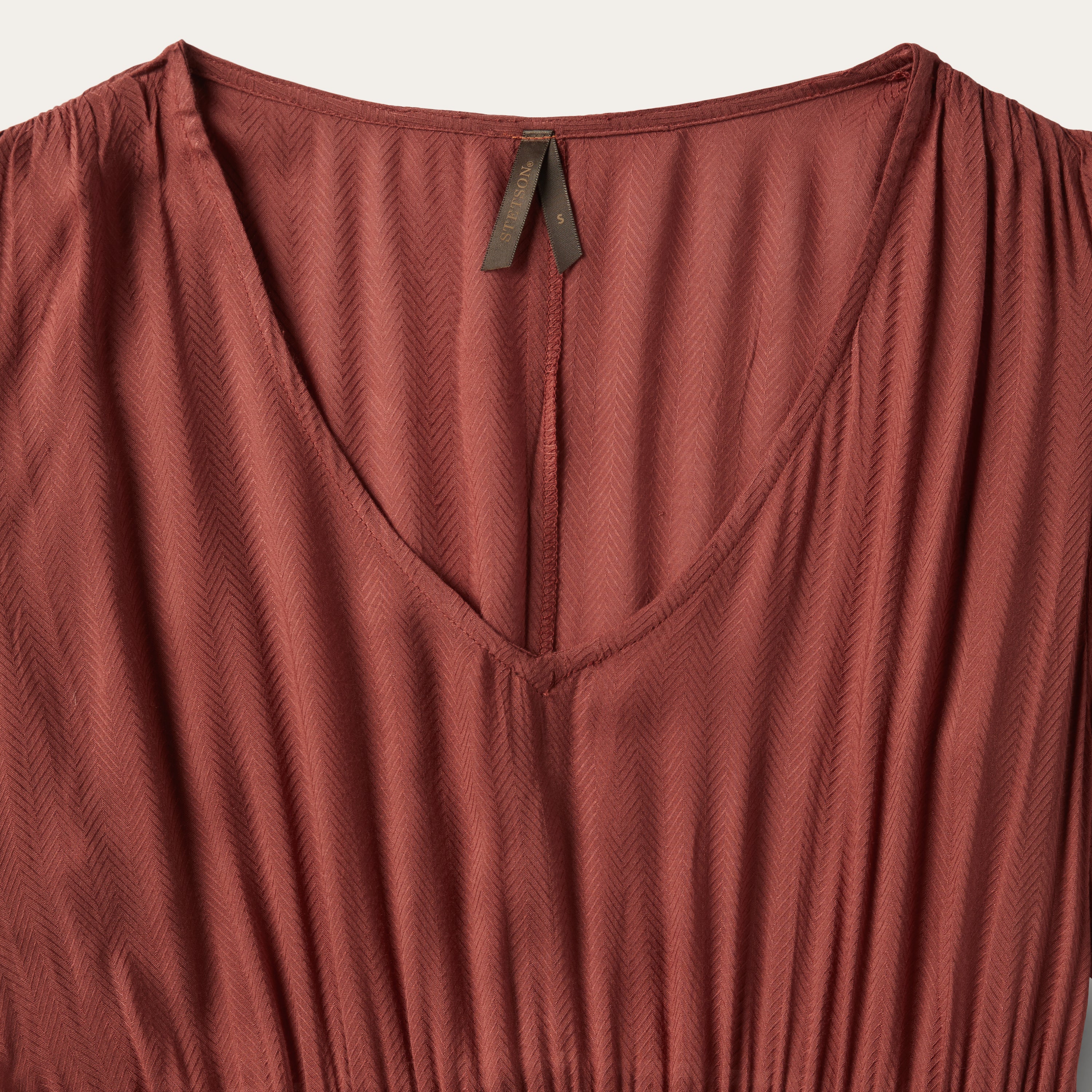 Stylish Cinnamon Herringbone Dress for Women