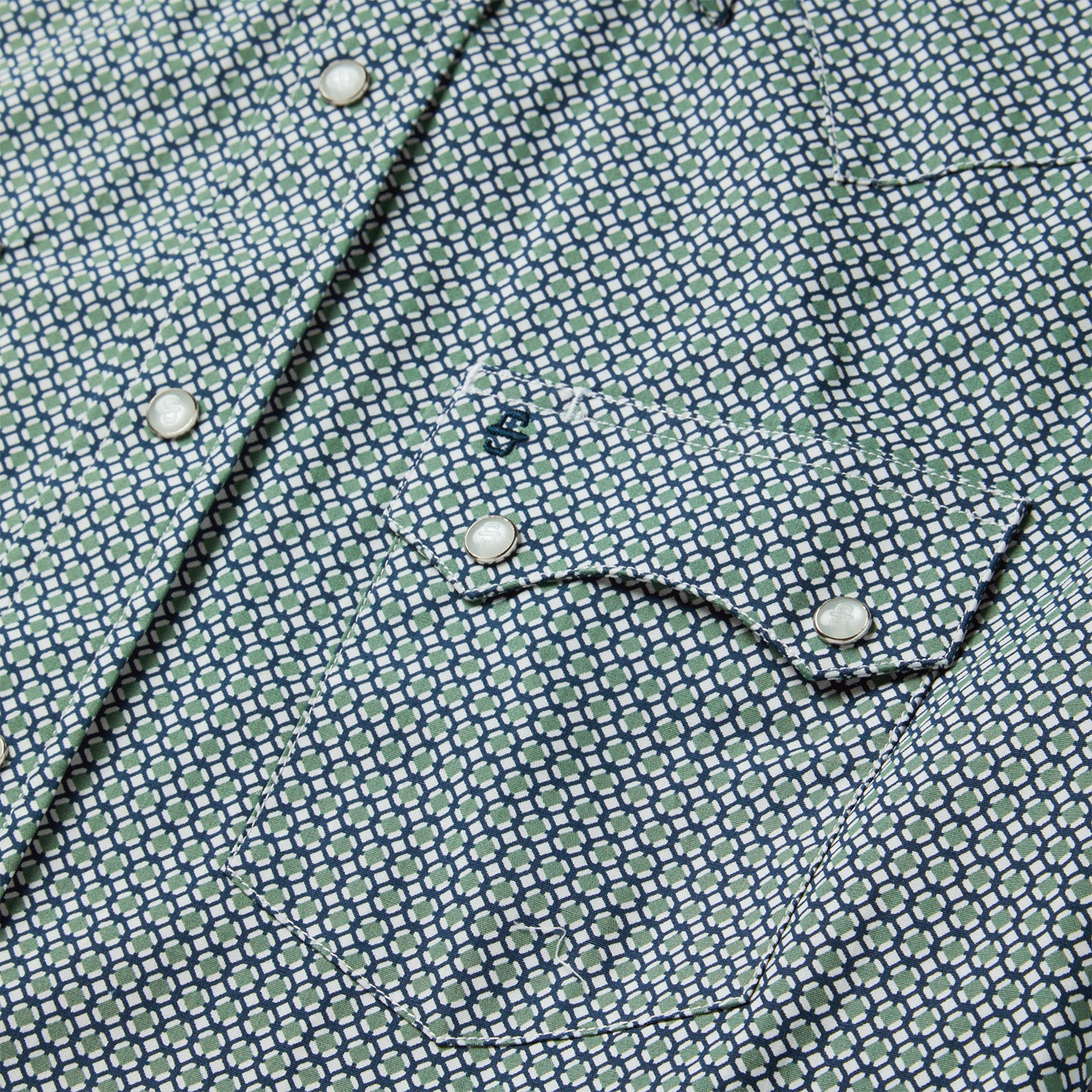 Western Diamond Print Short Sleeve Shirt
