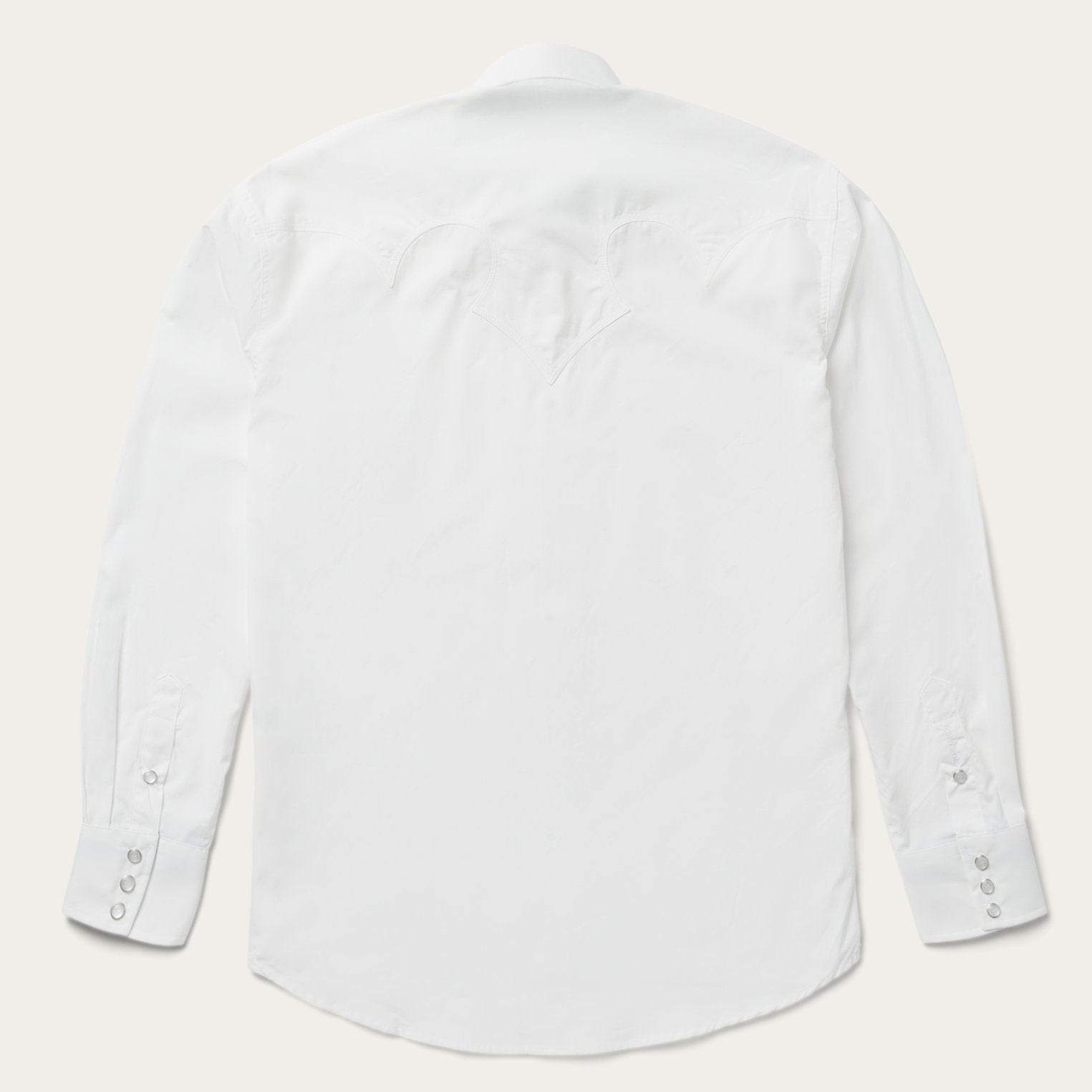 Men's White Classic Snap Poplin Shirt