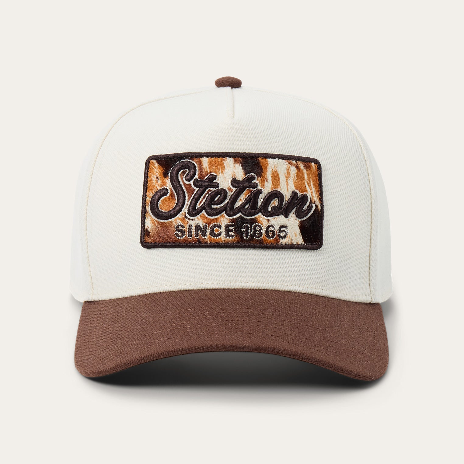 Stylish Cowhide Patch Trucker Cap