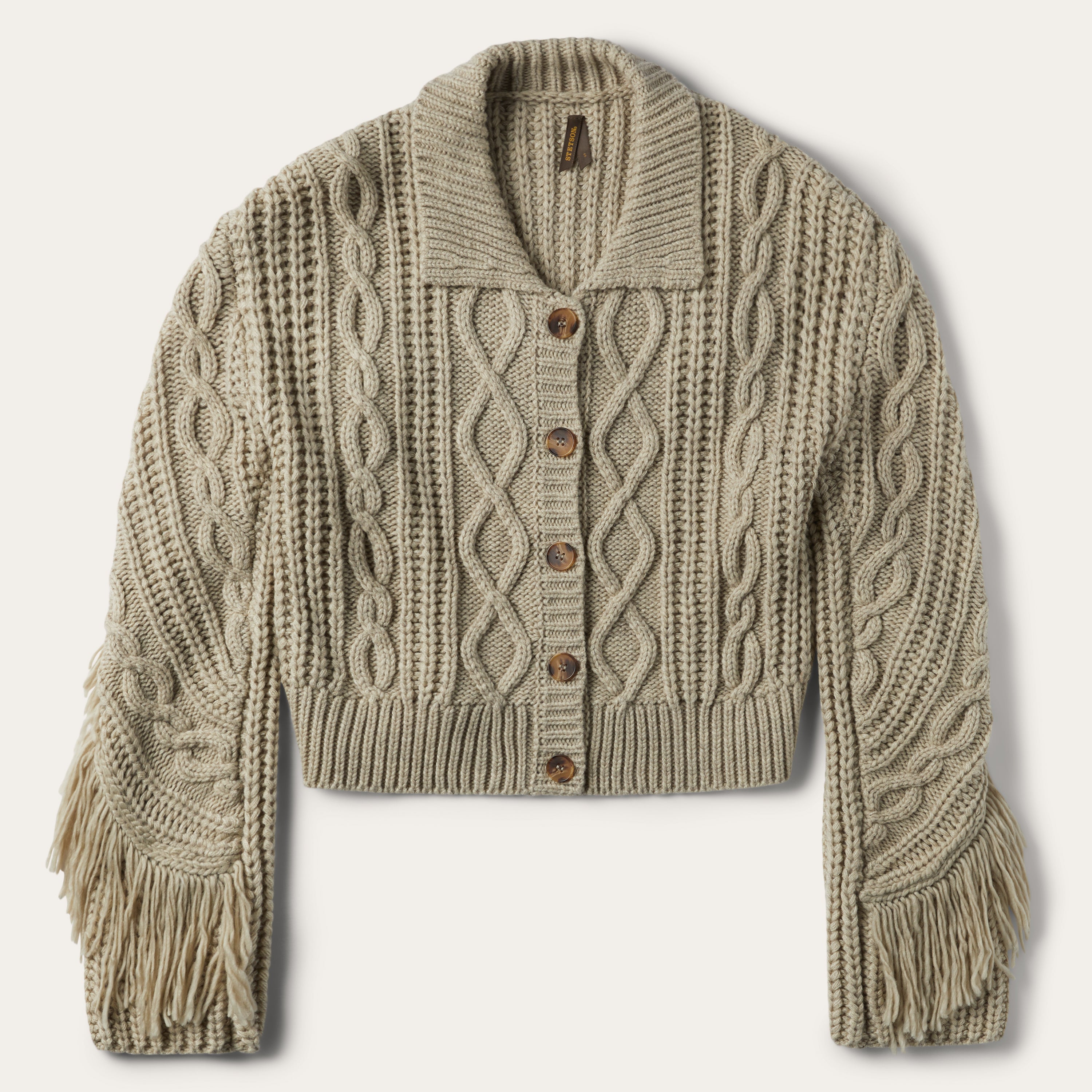 Soft Fringed Cream Cardigan for Women