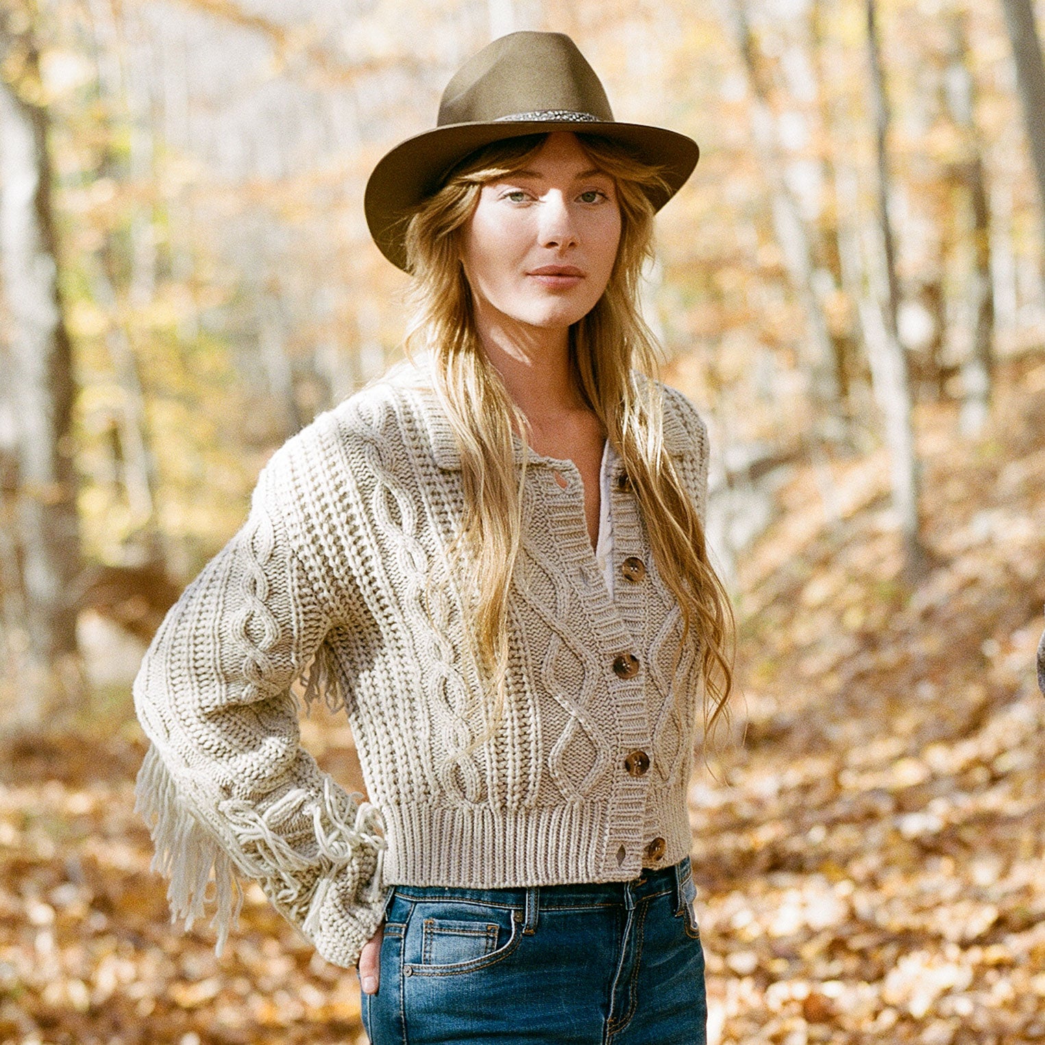 Soft Fringed Cream Cardigan for Women