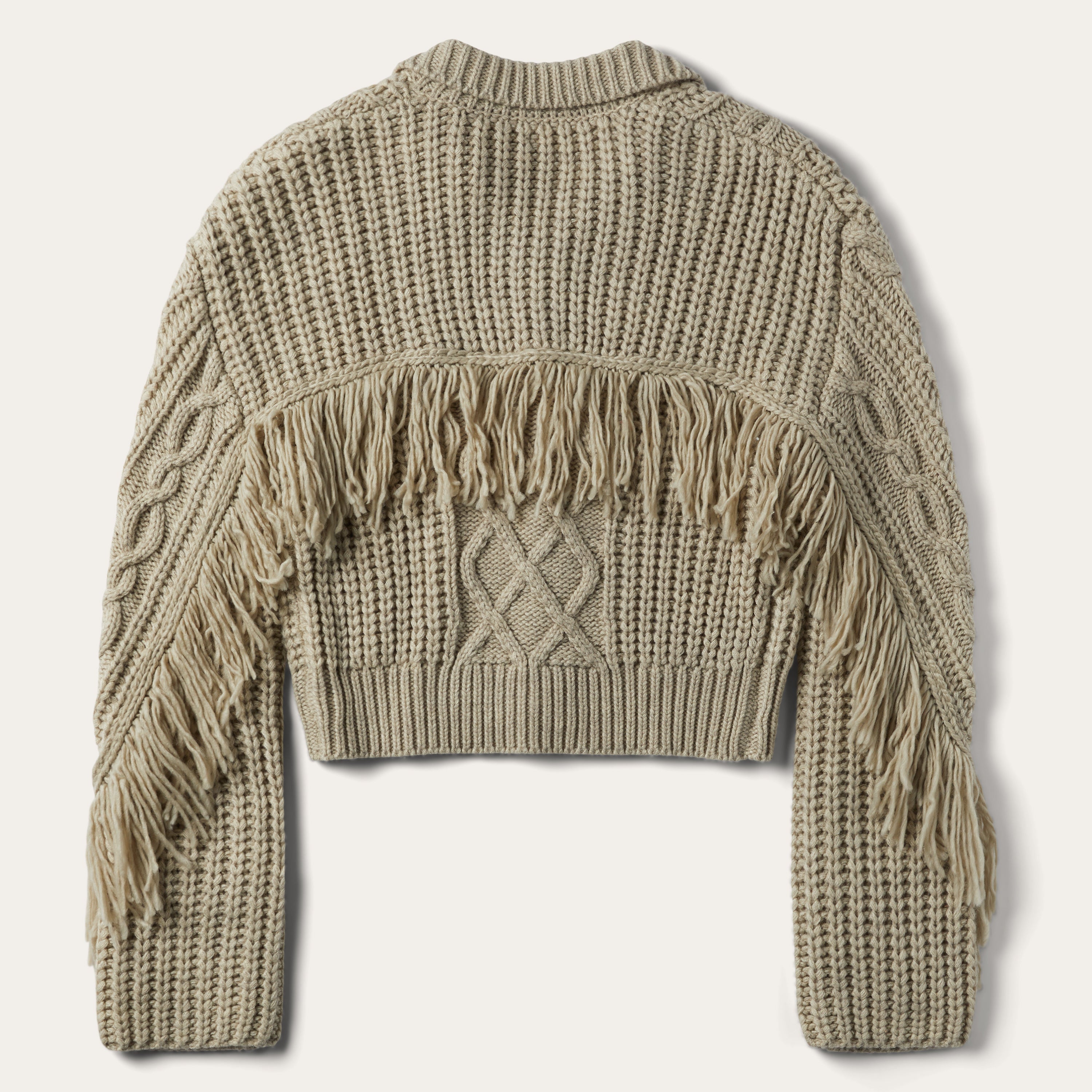 Soft Fringed Cream Cardigan for Women