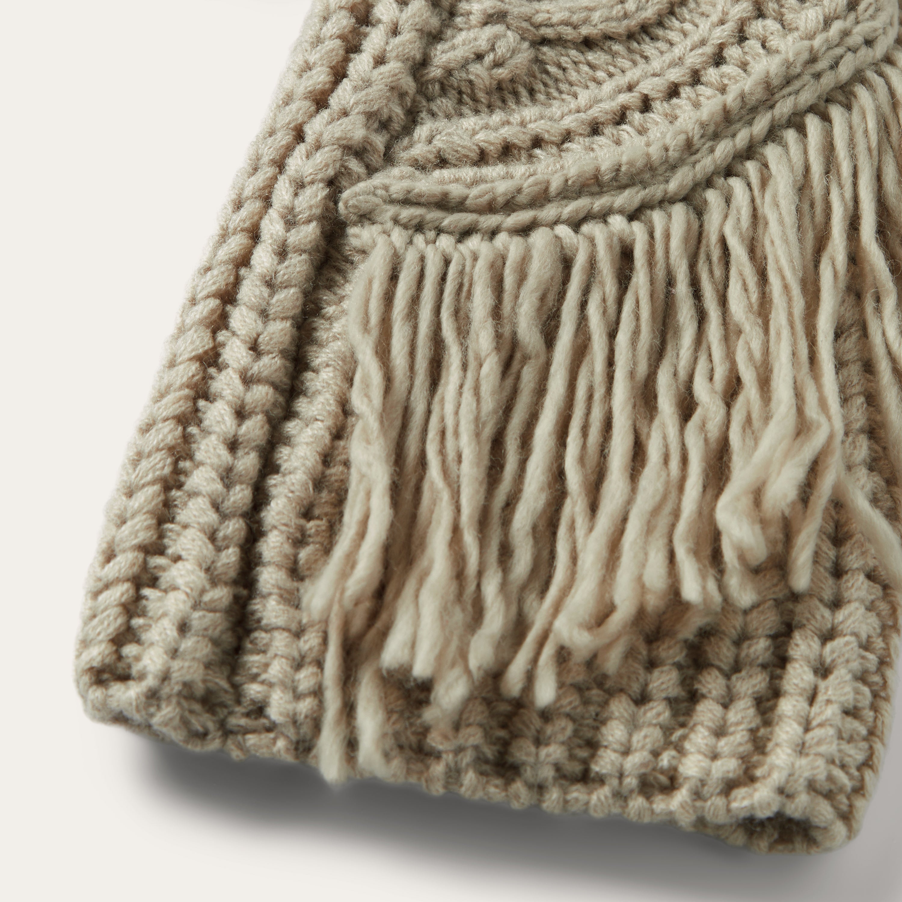 Soft Fringed Cream Cardigan for Women