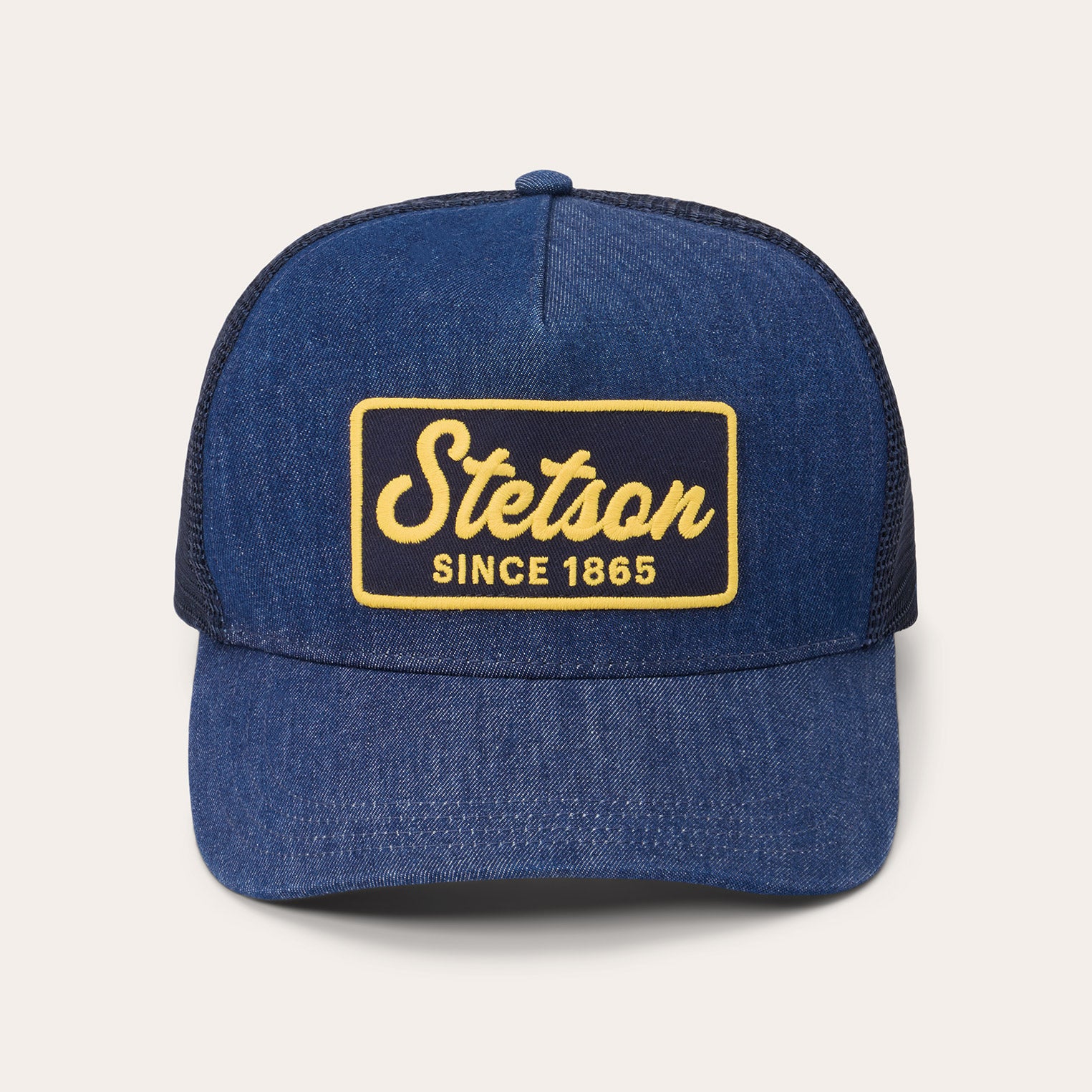Classic Dark Denim Trucker Cap with Patch